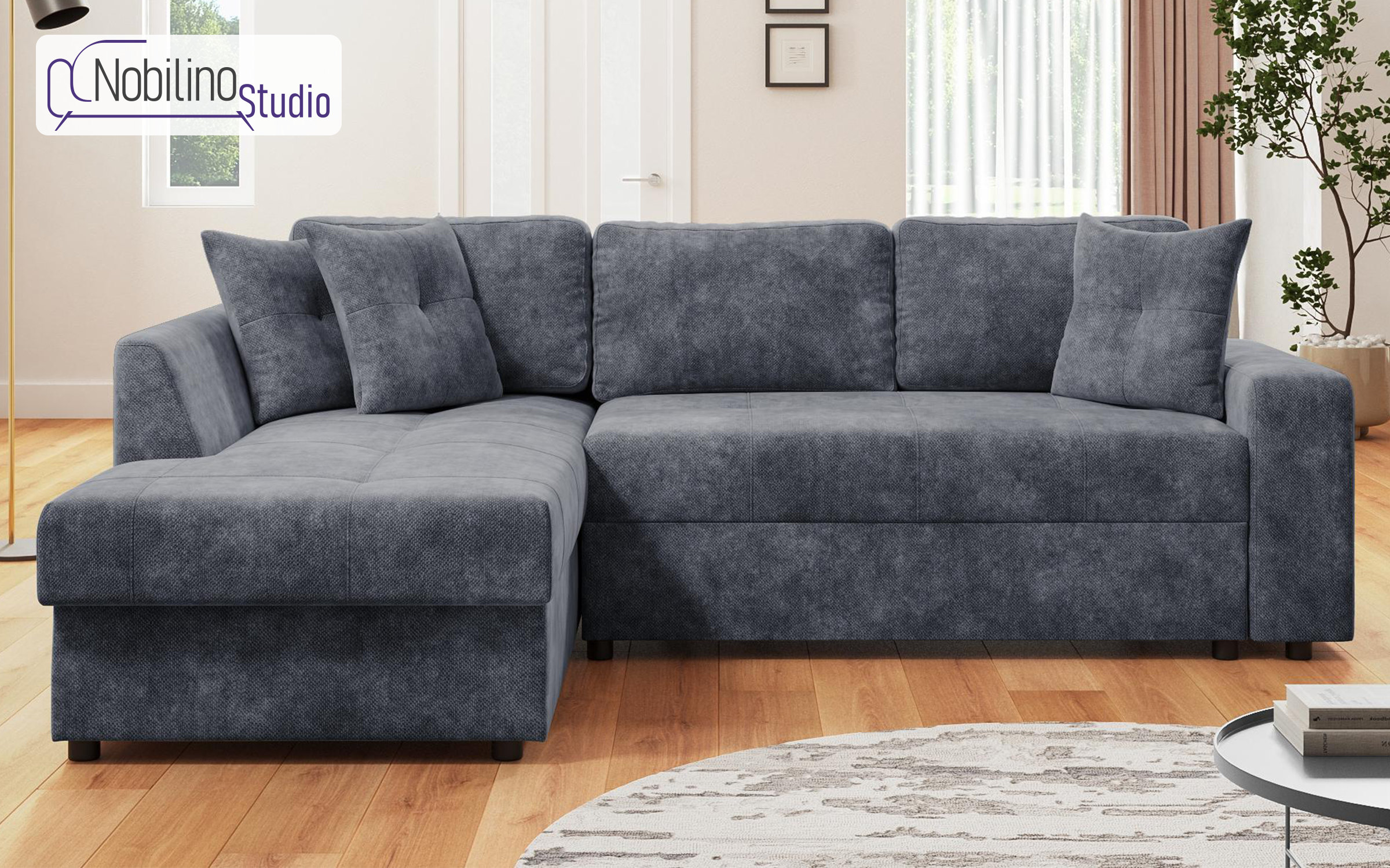 Coltar extensibil Ruben, albastru inchis  1