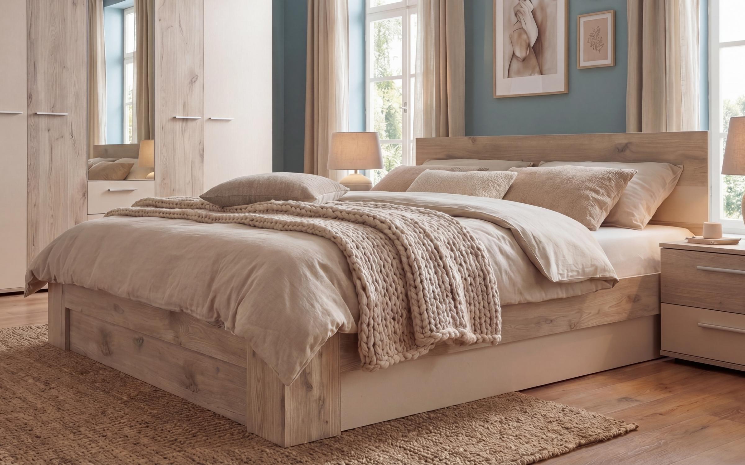 Set dormitor 160/200 Cristiana, stejar scandinav deschis + Perla  4