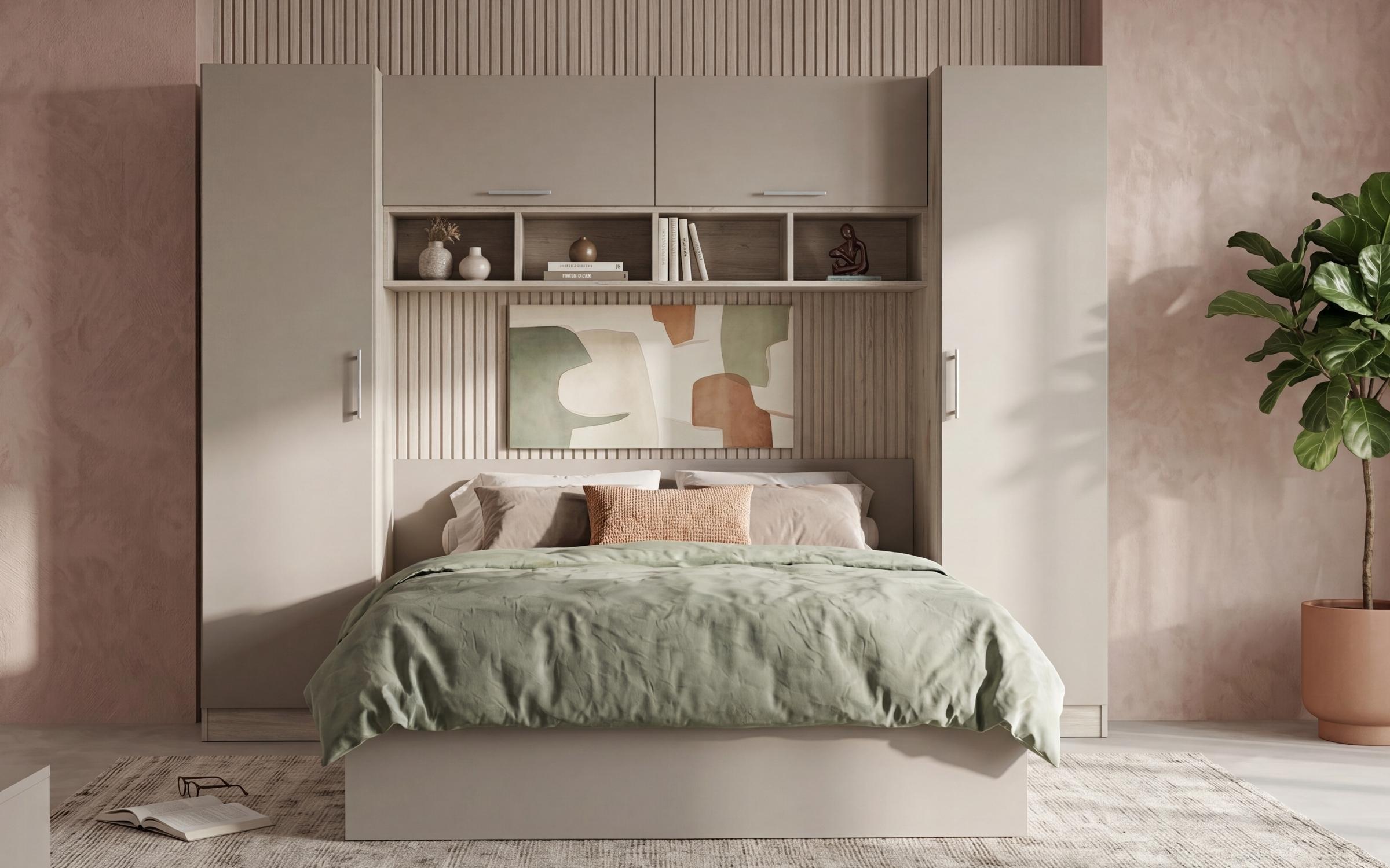 Set dormitor 160/200 Marten, stejar scandinav deschis + Perla  2