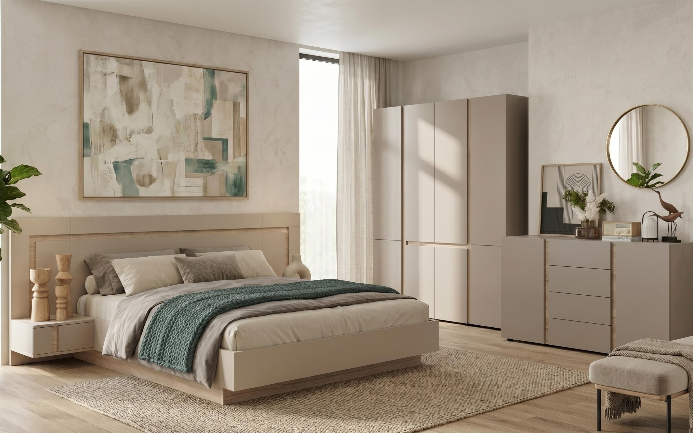 Pat dublu 160/200 Omonia, casmir + stejar Castello honey  5