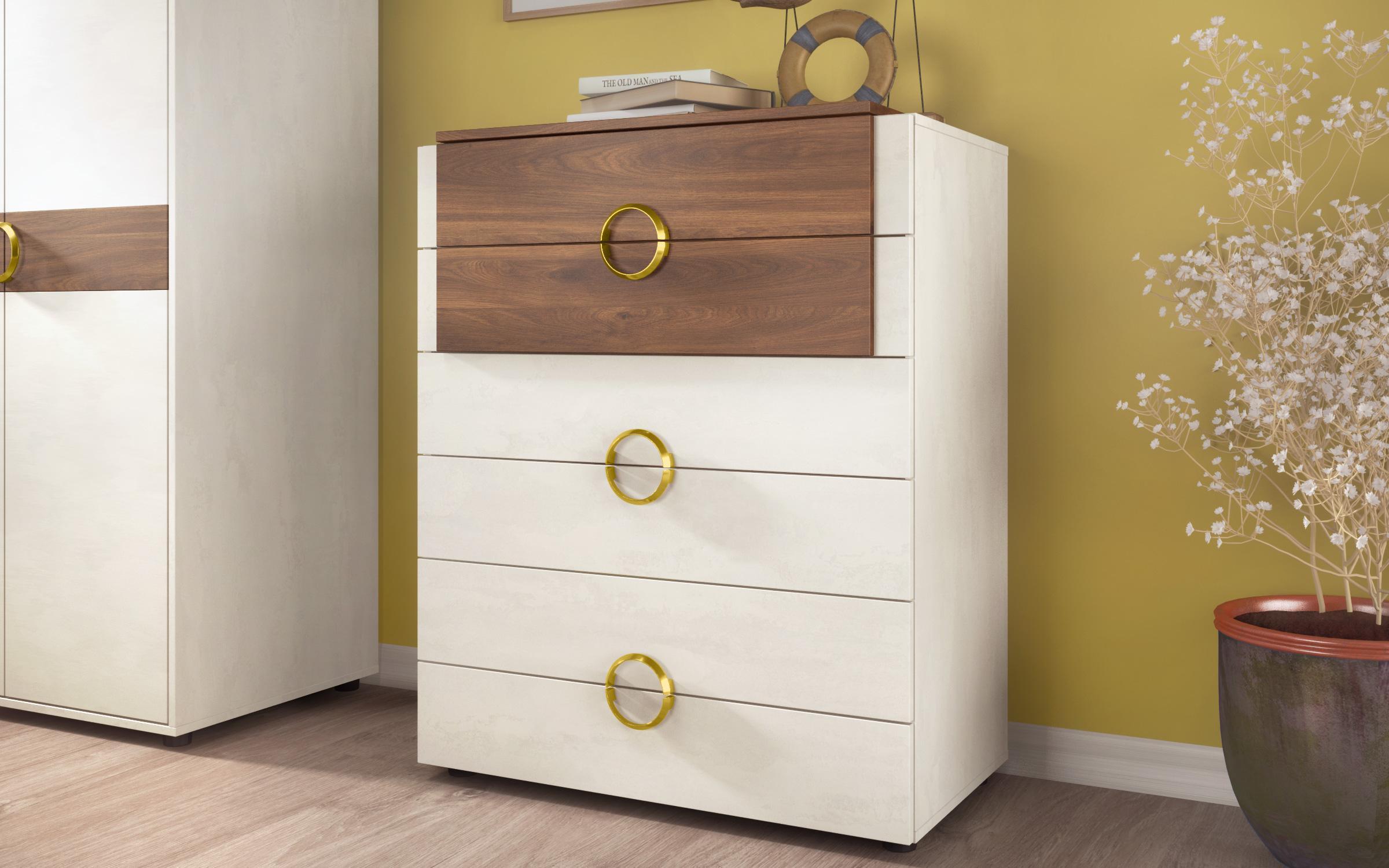 Comoda Aronda, Silk + stejar coniac  3
