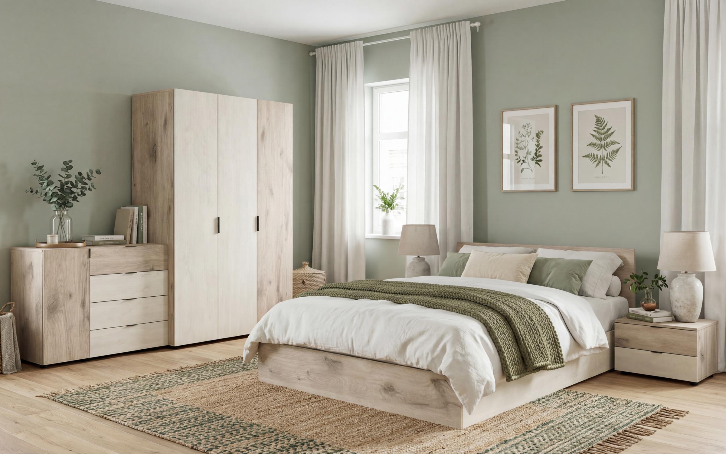 Pat dublu 140/200 Belmar, Silk + stejar scandinav deschis  3