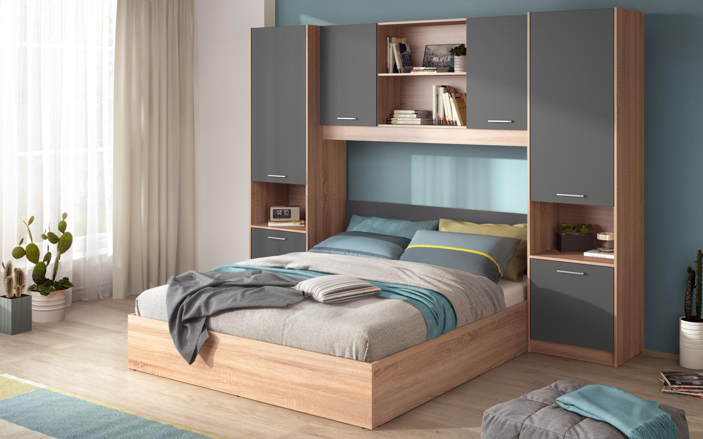 Sistem dulapuri Diema, stejar sonoma + antracit mat  3