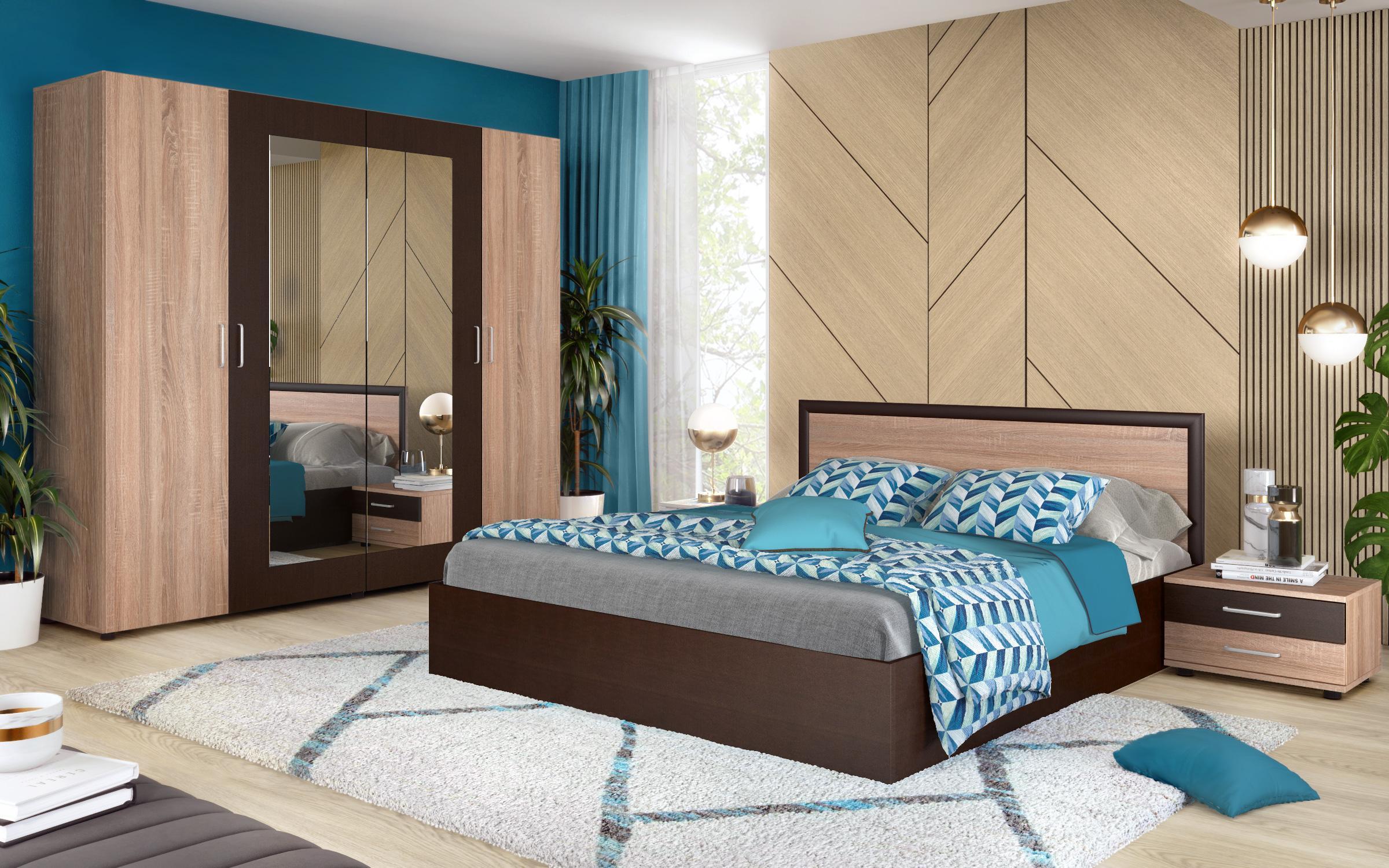 Noptiera Porto, stejar sonoma + wenge  3