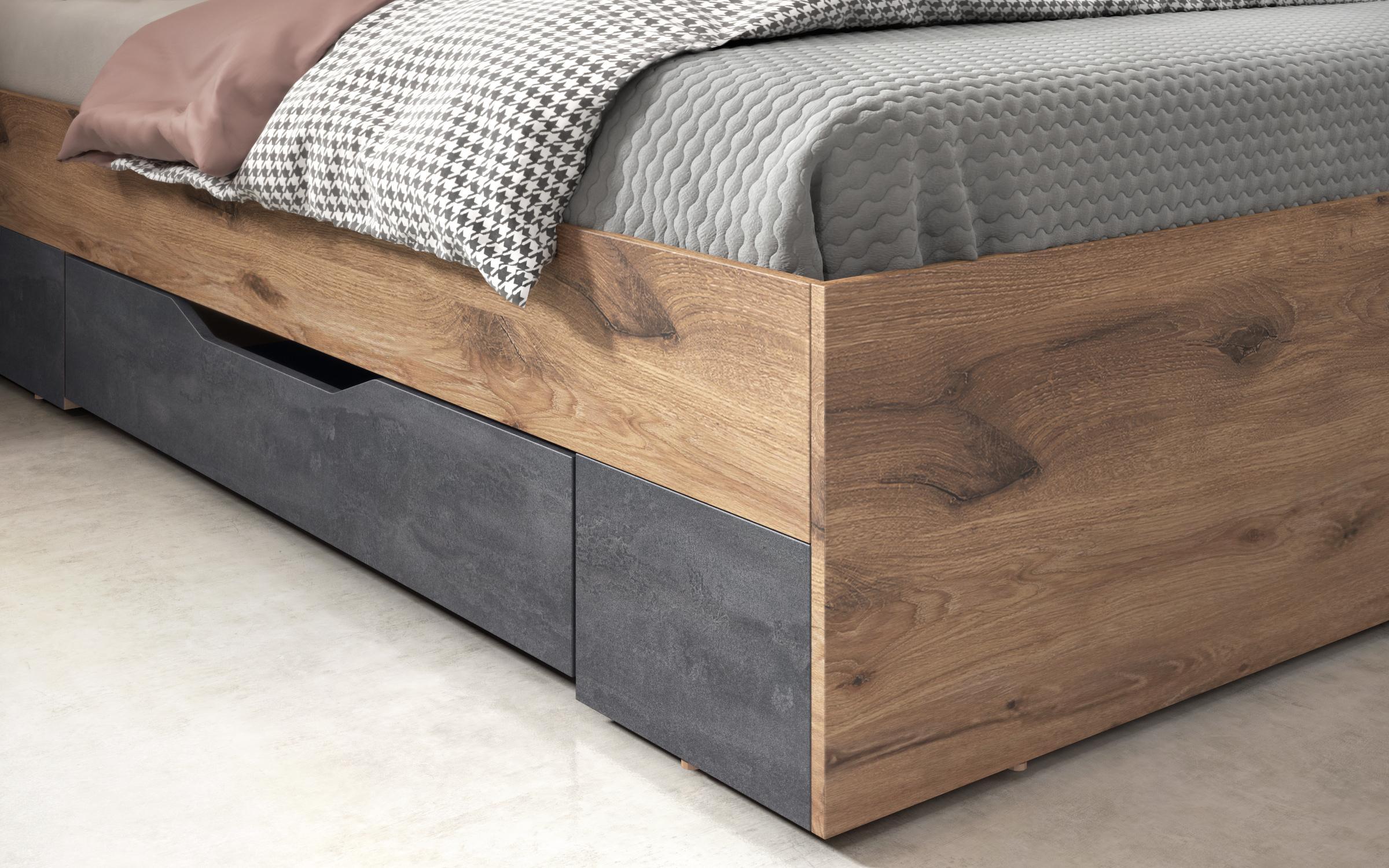 Set dormitor 160/200 Sandero, stejar scandinav inchis + Magma  7