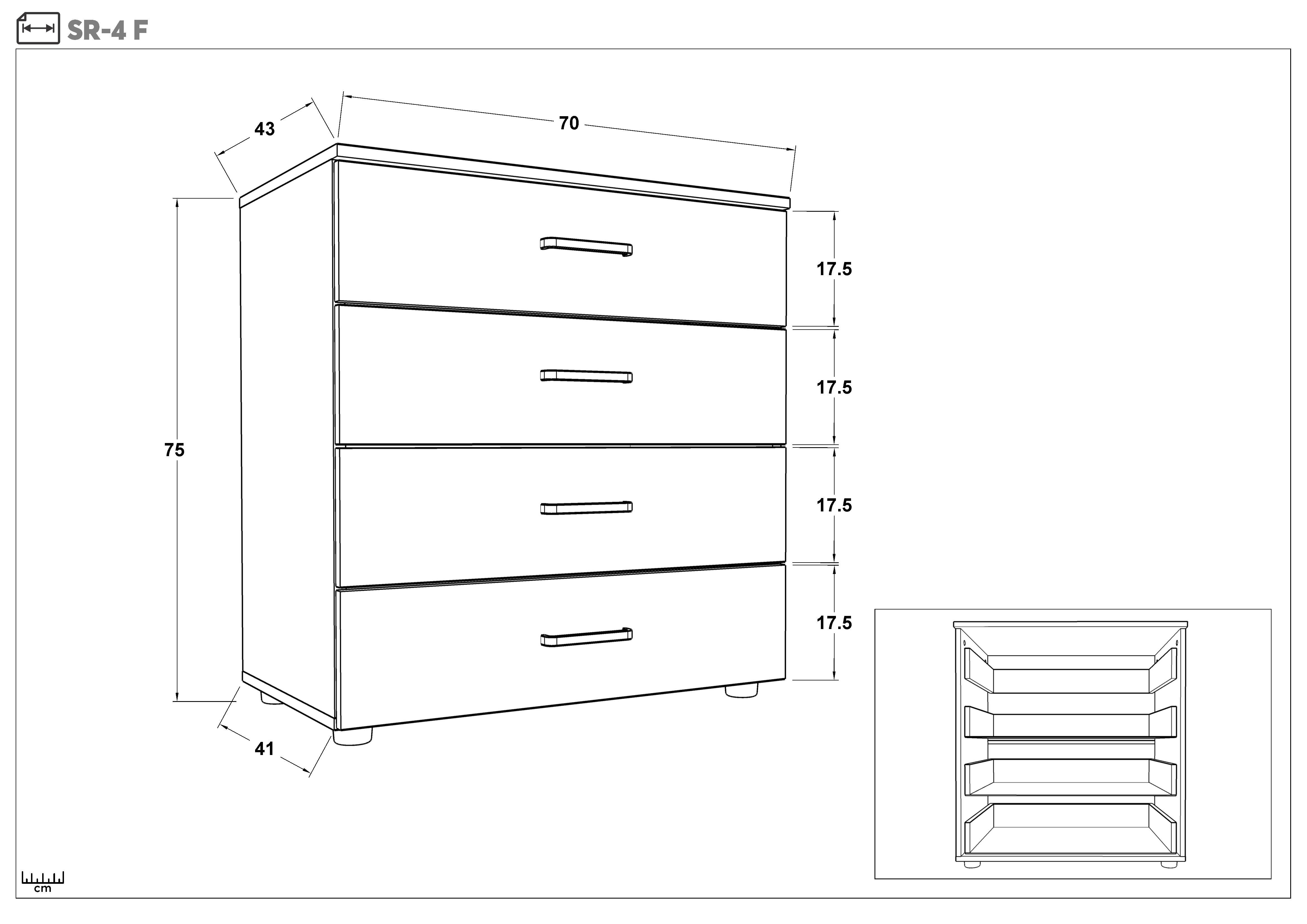 Comoda SR-4, stejar antic  2