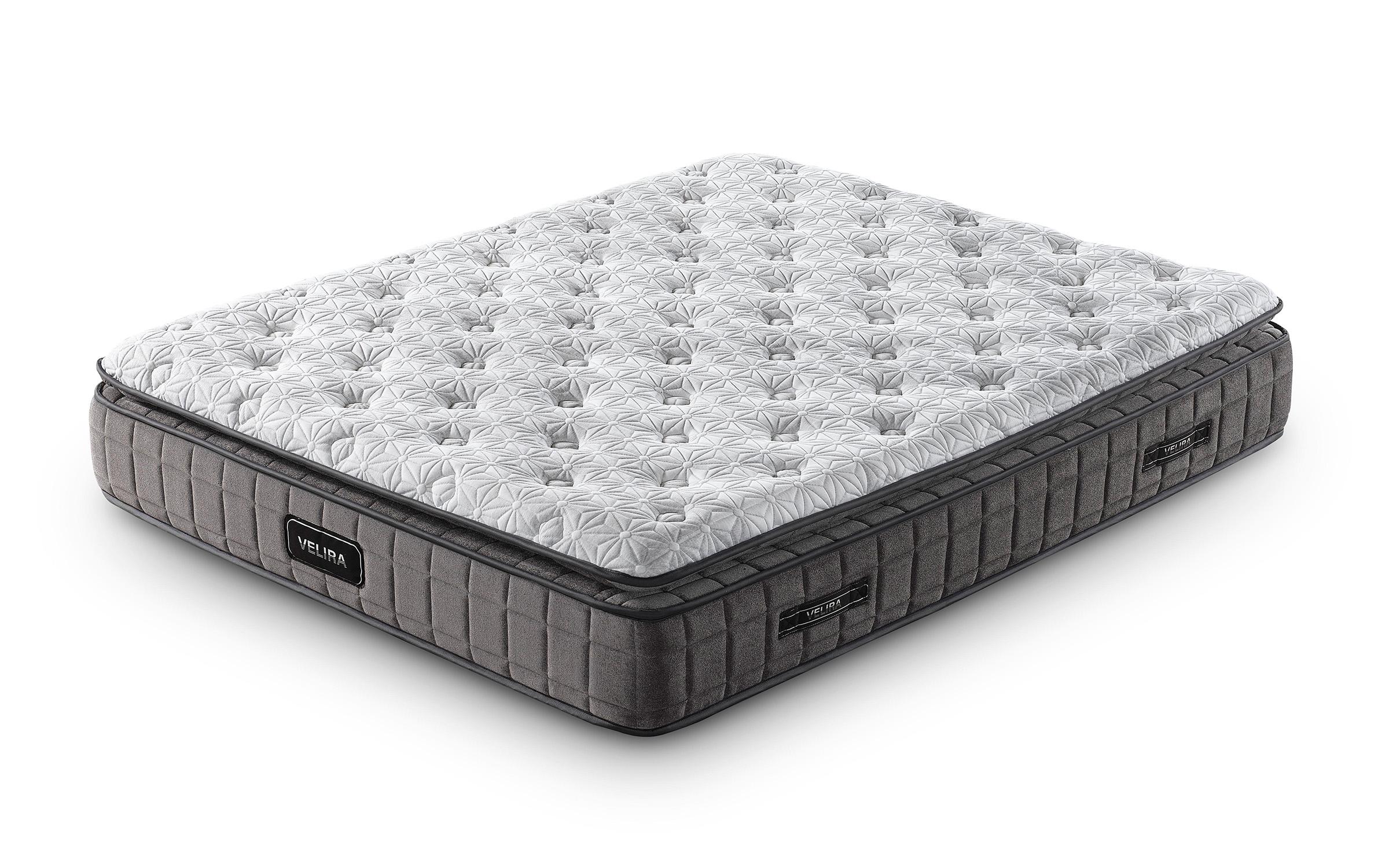 Pat dublu Boxspring 160/200 Velira + saltea, gri  7