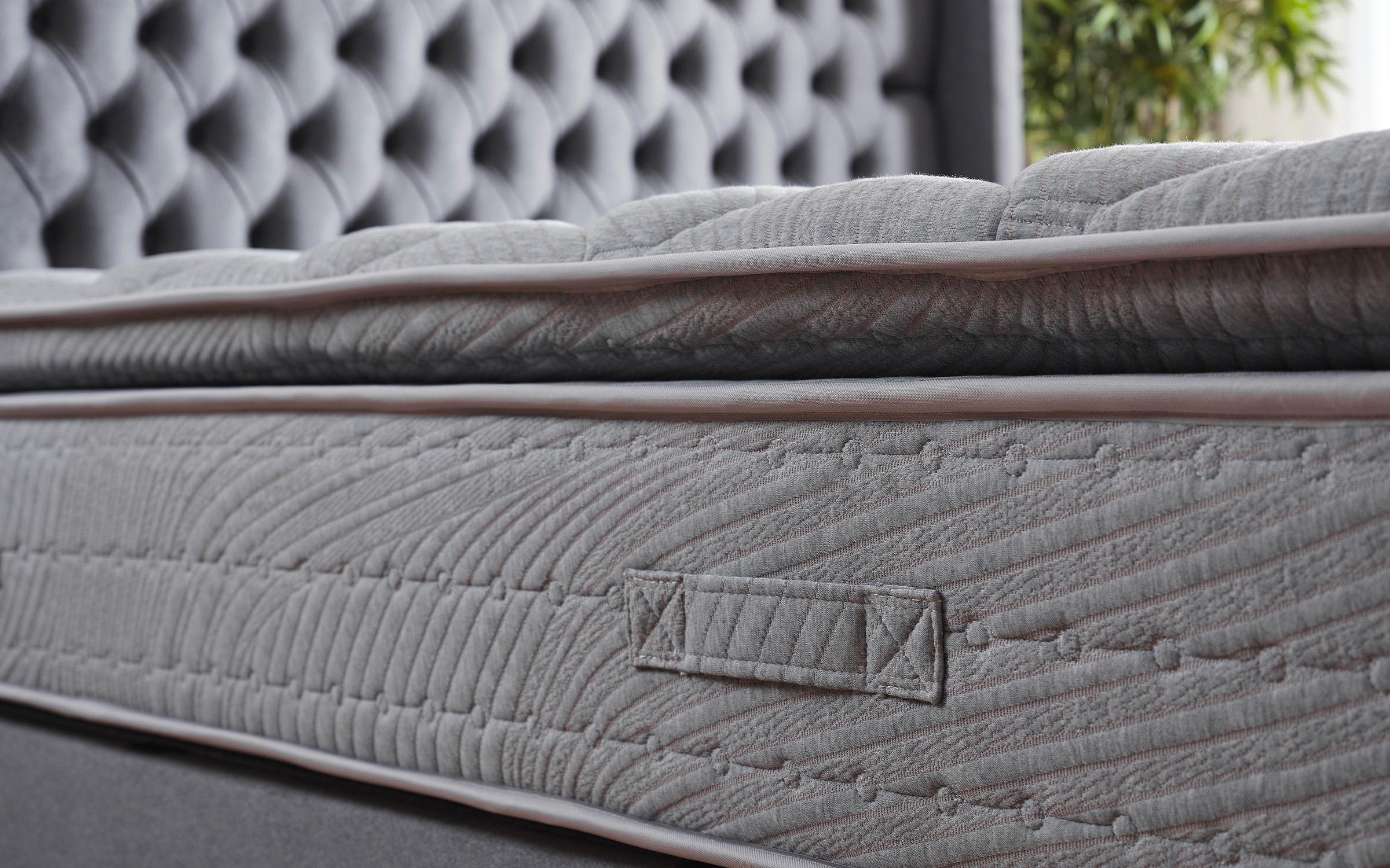 Pat dublu Boxspring 160/200 Velona + saltea, gri  7