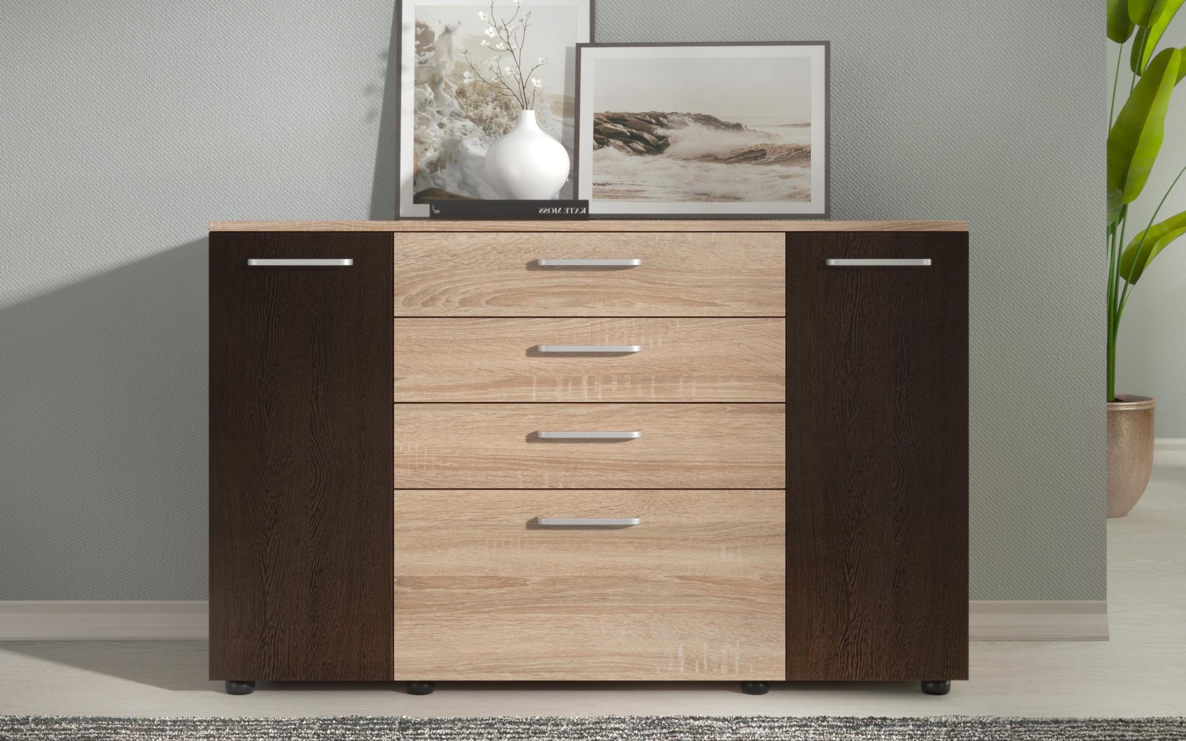 Comoda Ronie, stejar sonoma + wenge  3