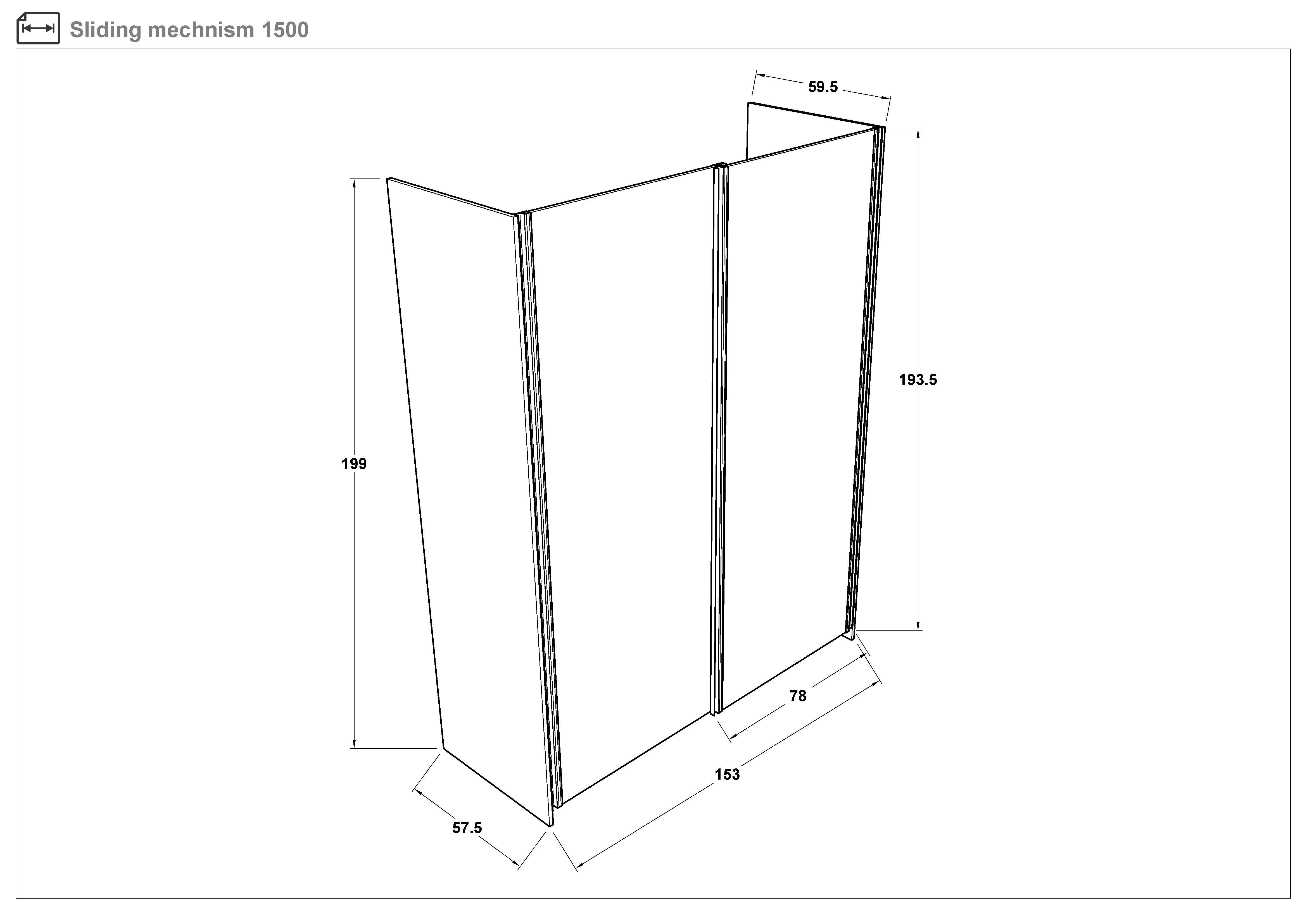 Dulap modular cu usi glisante 150 сm Soho Slide 150, bej metalic  3