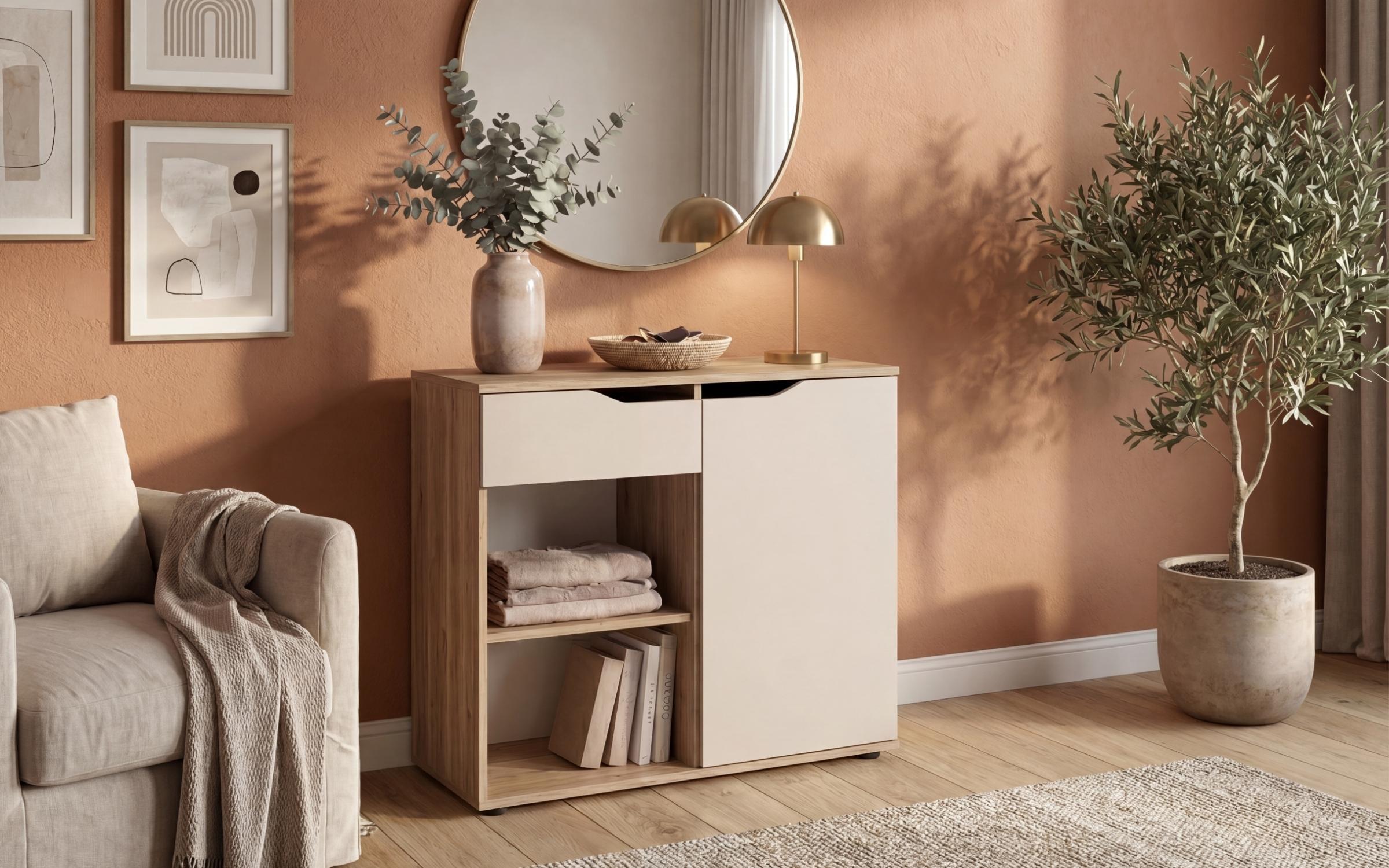 Comoda Space A, casmir + stejar Castello honey  1