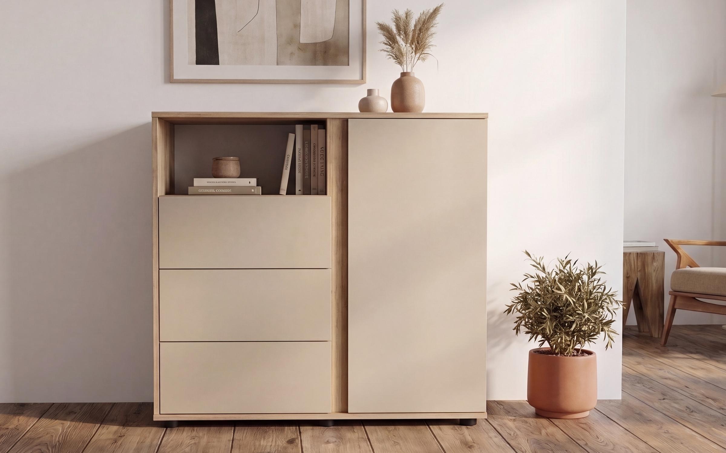 Comoda Space C, casmir + stejar Castello honey  3