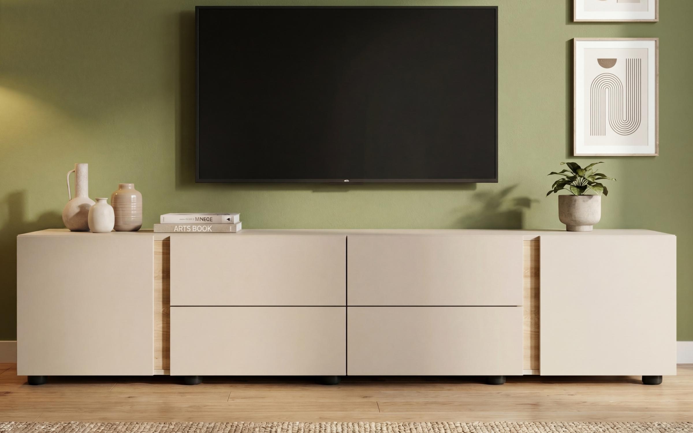 Modul TV Omonia, casmir + stejar Castello honey  3