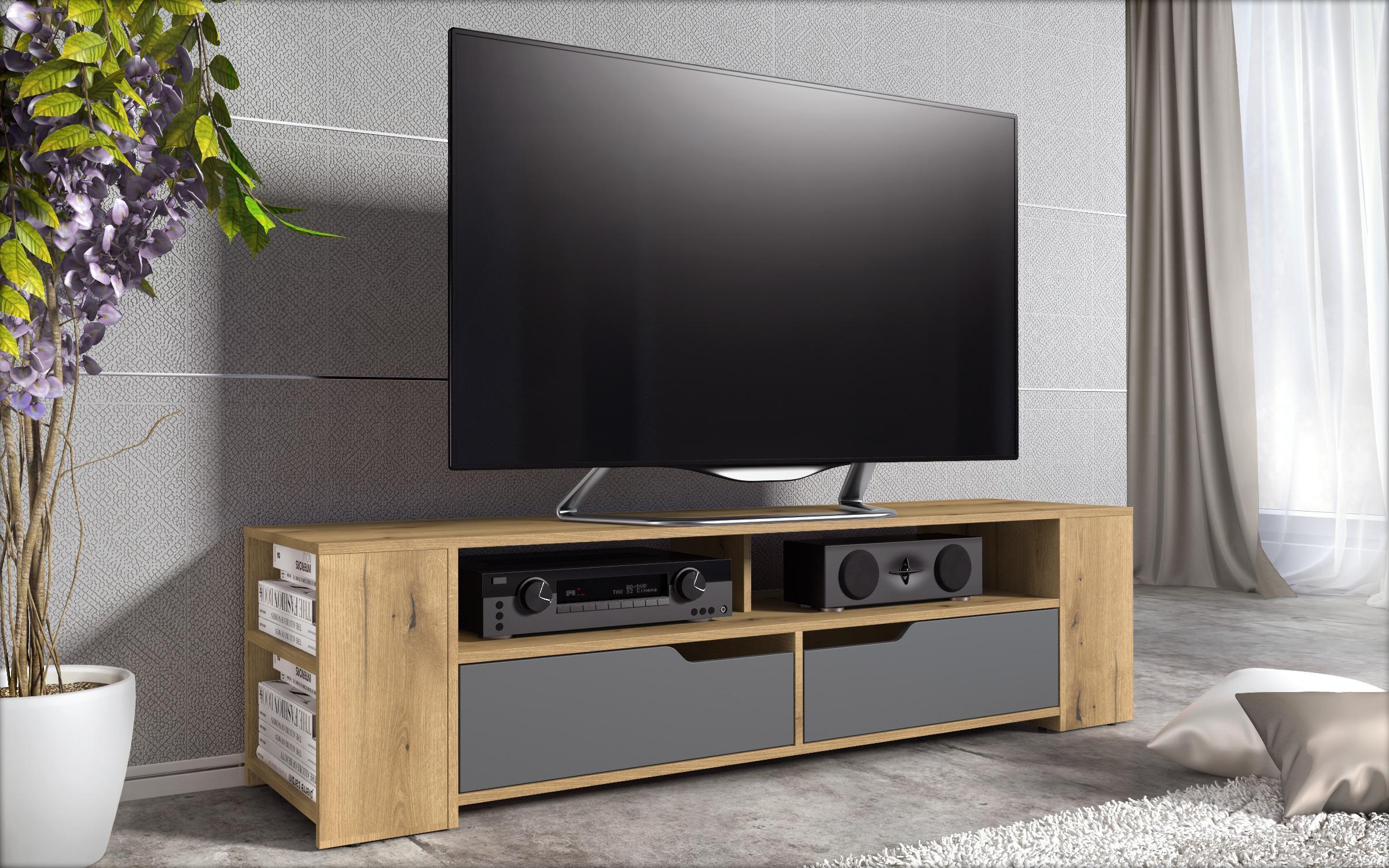 Set living Rayan, gri-maroniu + stejar evoc + antracit mat + stejar evoc  4