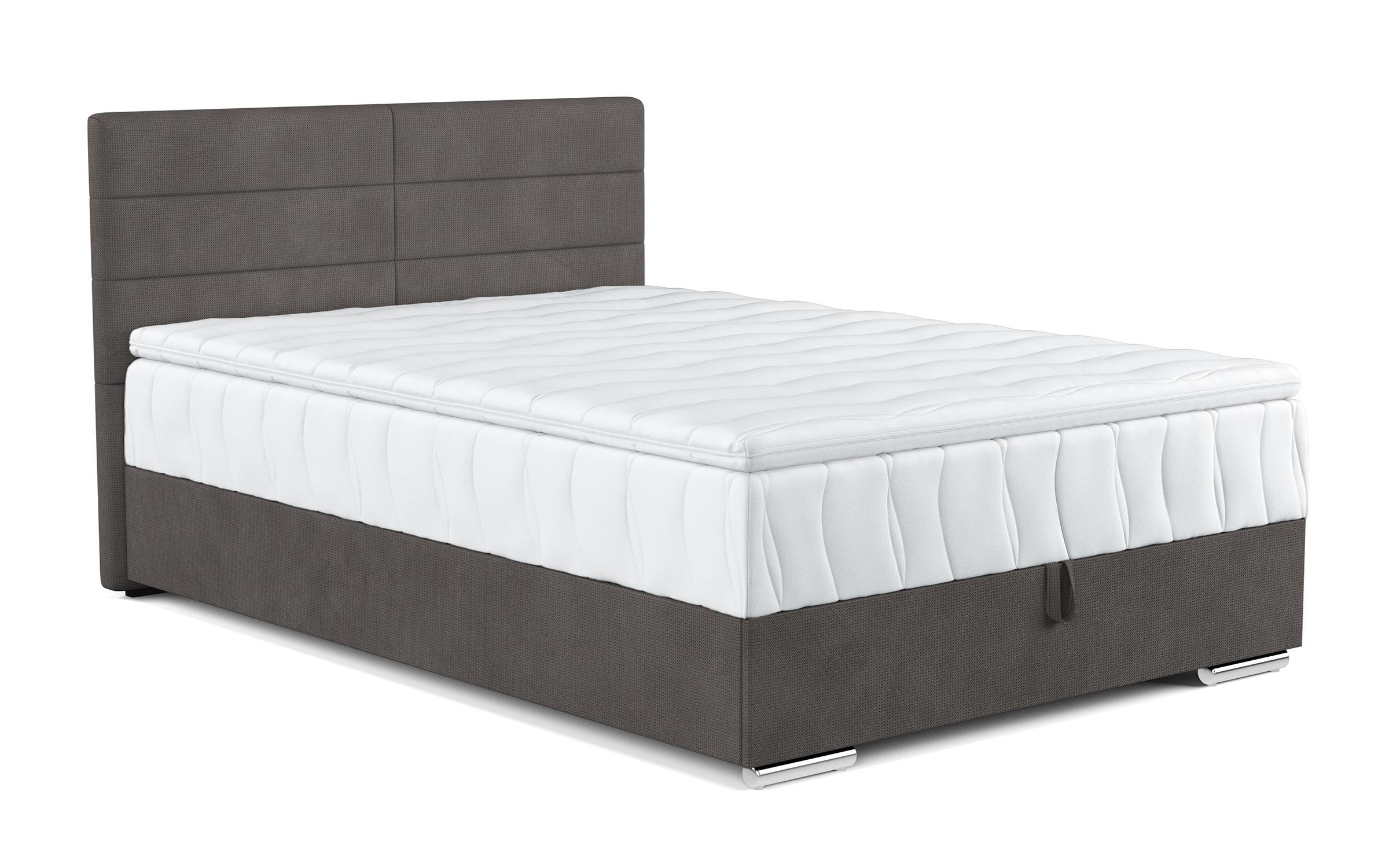 Pat dublu Boxspring + top saltea 120/200 Vindy, gri  5