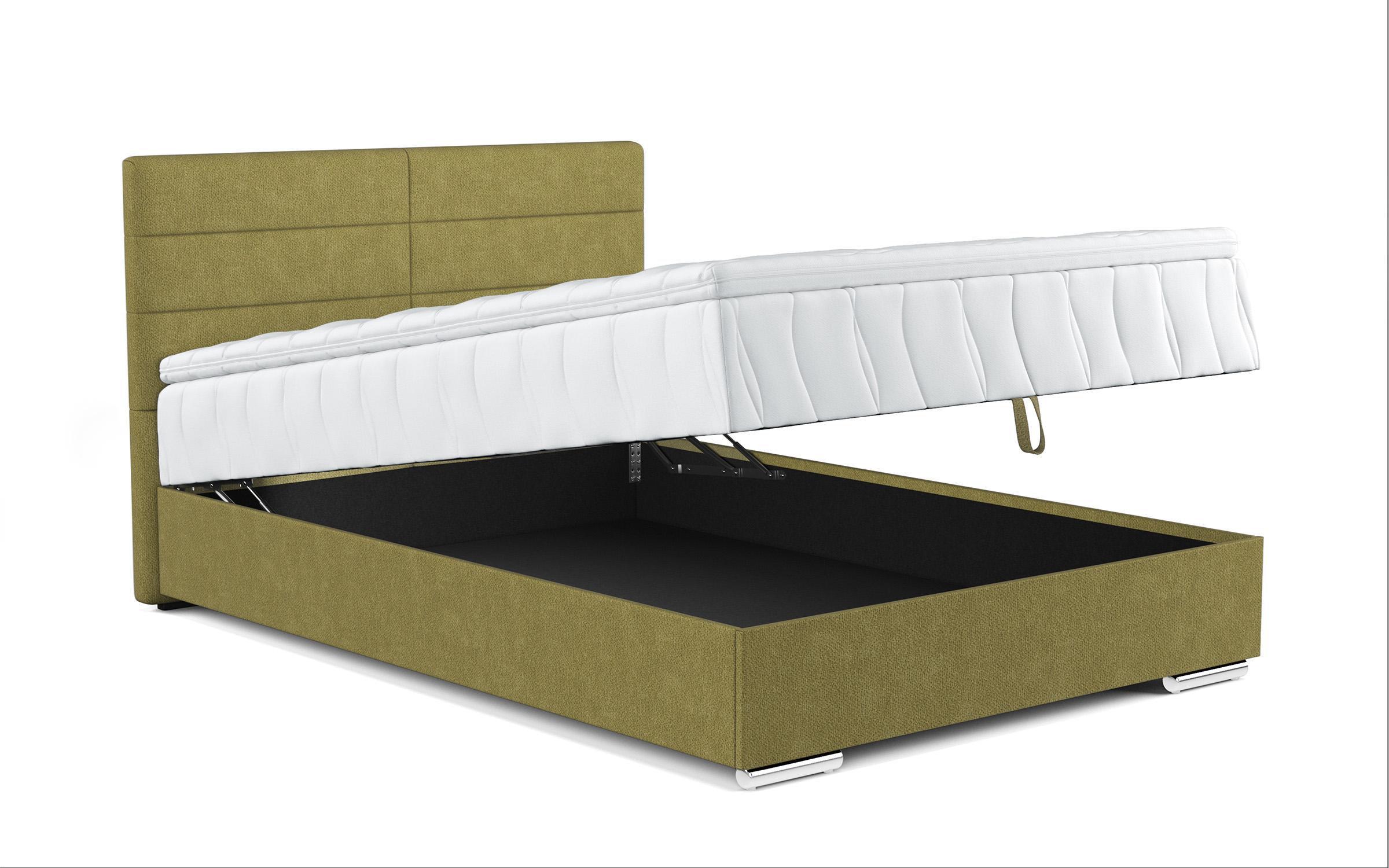 Pat dublu Boxspring + top saltea 140/200 Vindy, verde  6