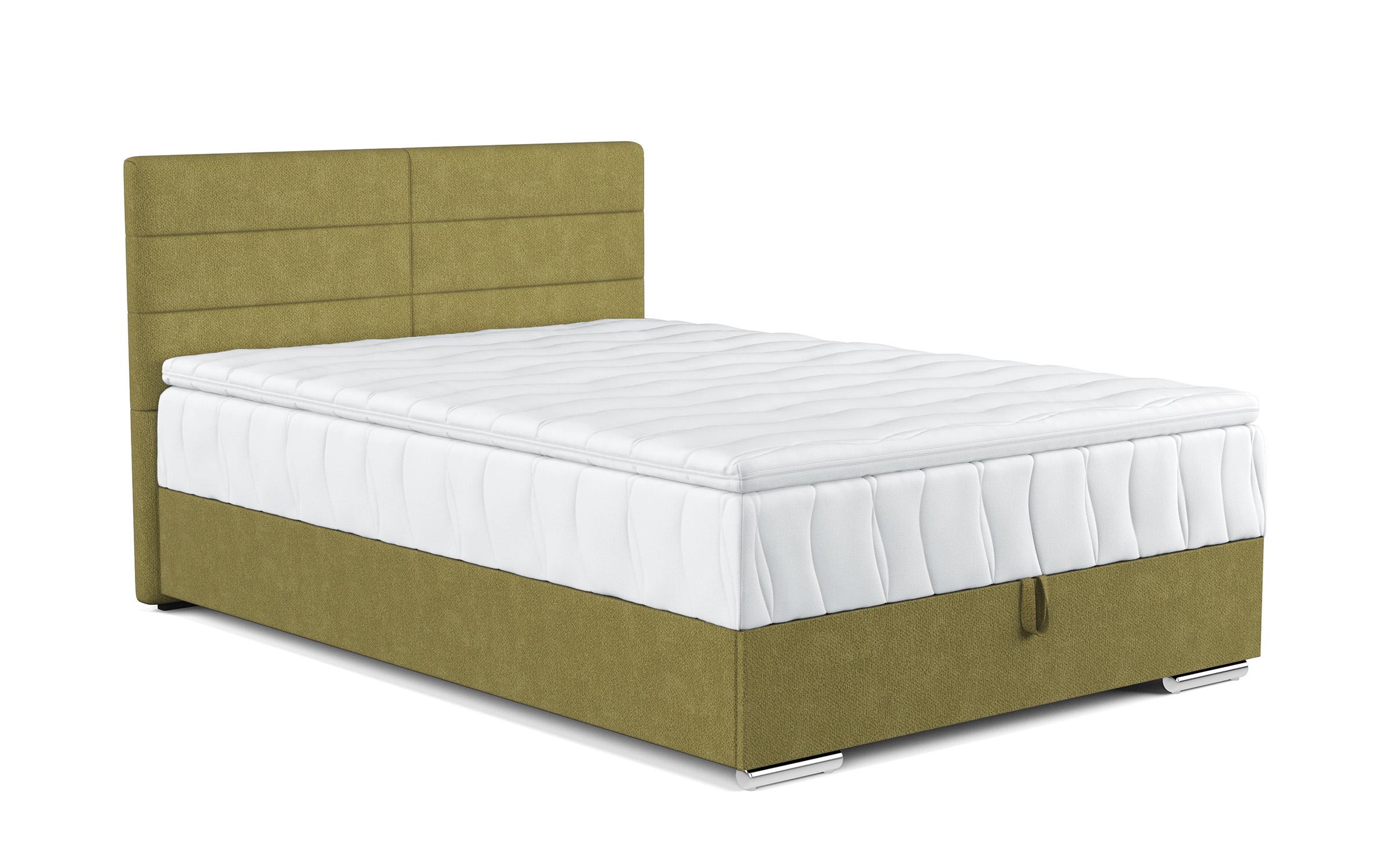 Pat dublu Boxspring + top saltea 140/200 Vindy, verde  5