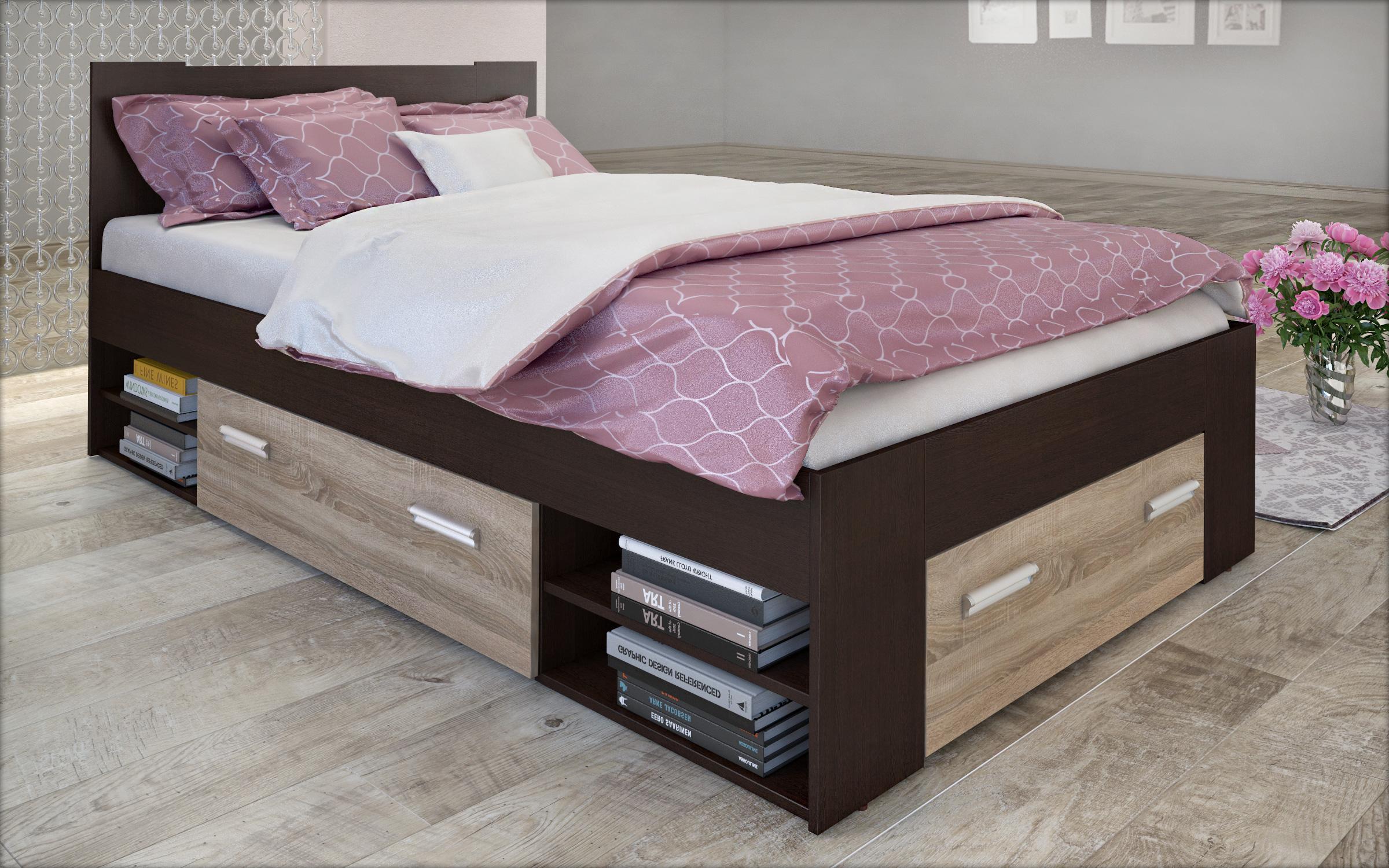 Pat 120/200 Nemo + saltea, wenge + stejar sonoma  3