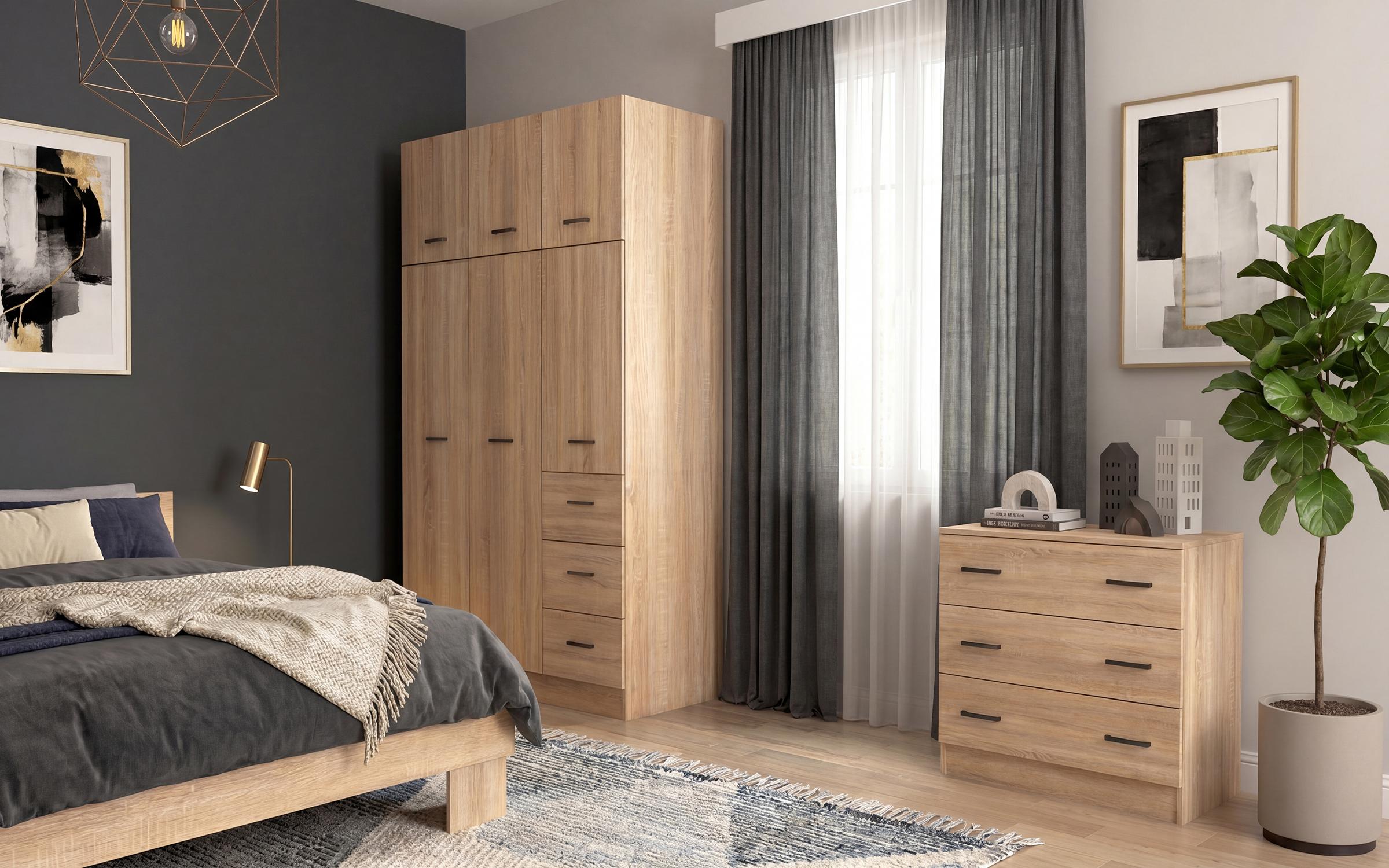 Set dormitor 160/200 Vento, stejar natural  4
