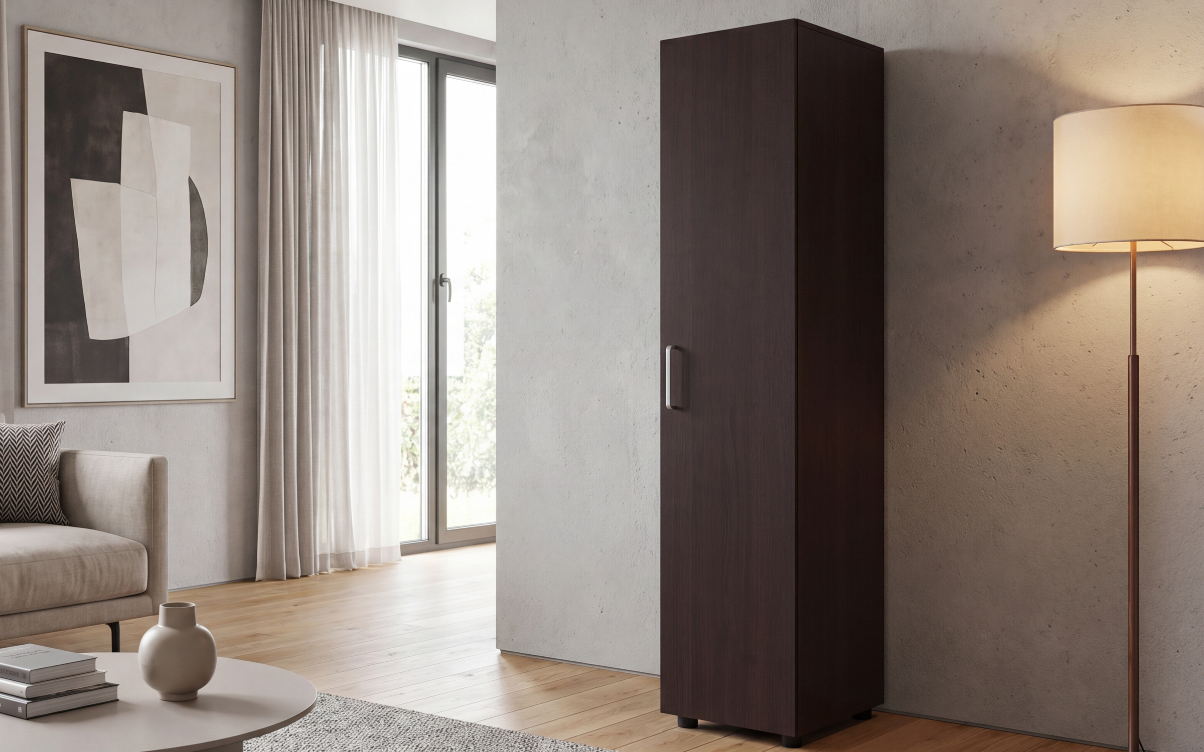 Dulap cu o usa si bara Masimo Compact 1, wenge  1