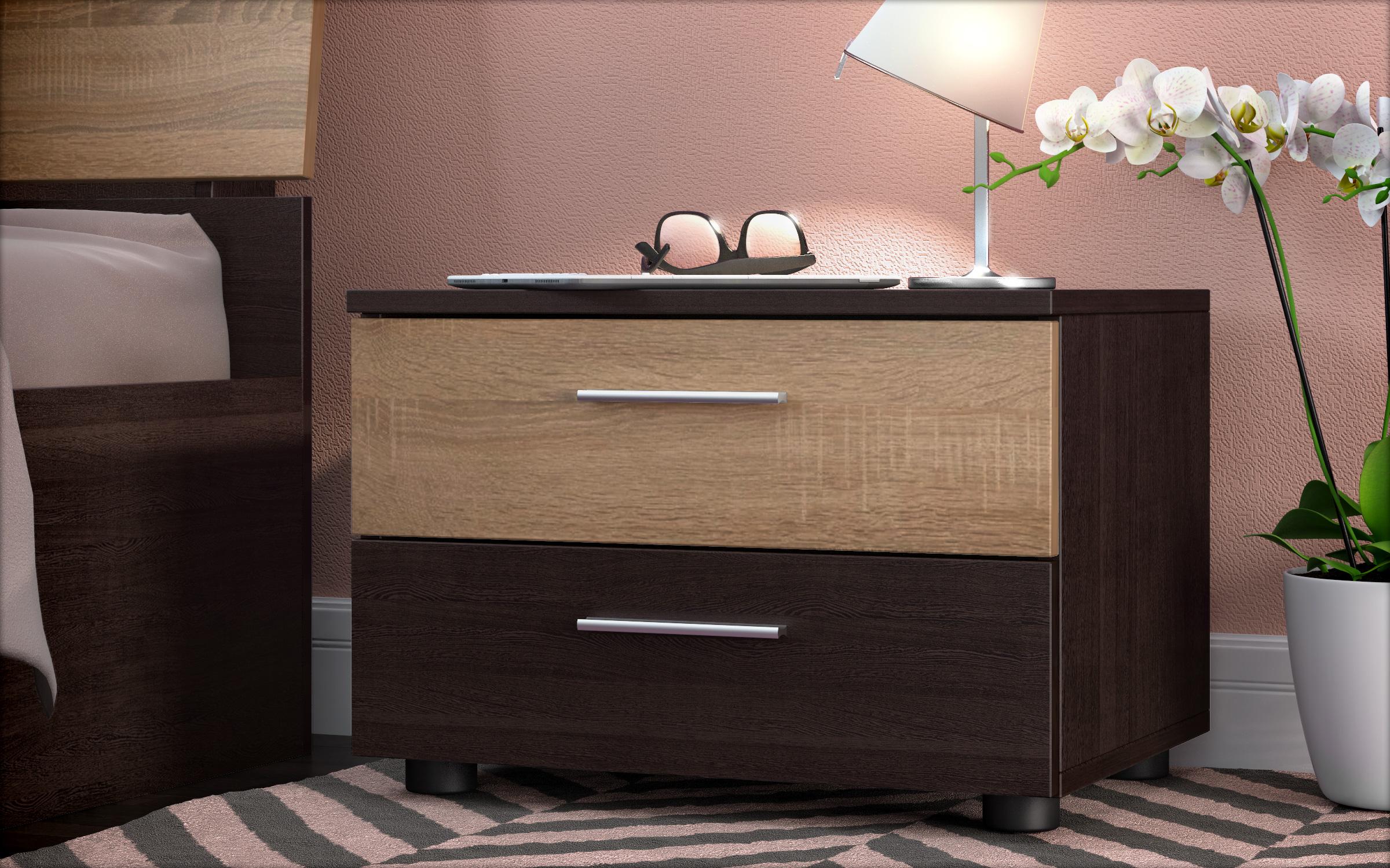 Noptiera Medeea, wenge + stejar sonoma  1