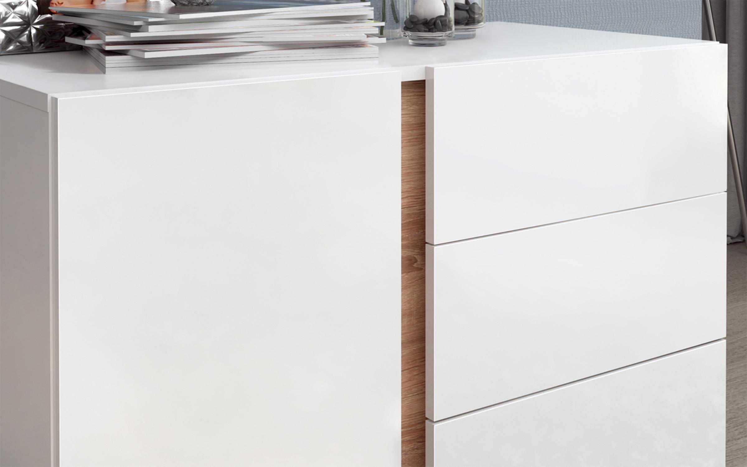 Comoda Omonia M, alb + stejar sonoma  4