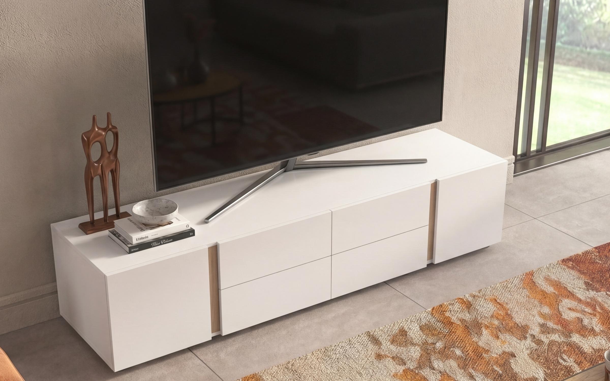 Modul TV Omonia, alb + stejar sonoma  3