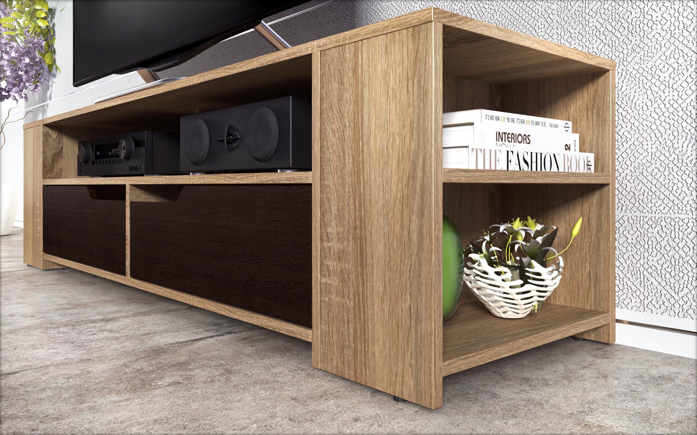 Modul TV Modesto, stejar sonoma + wenge  5