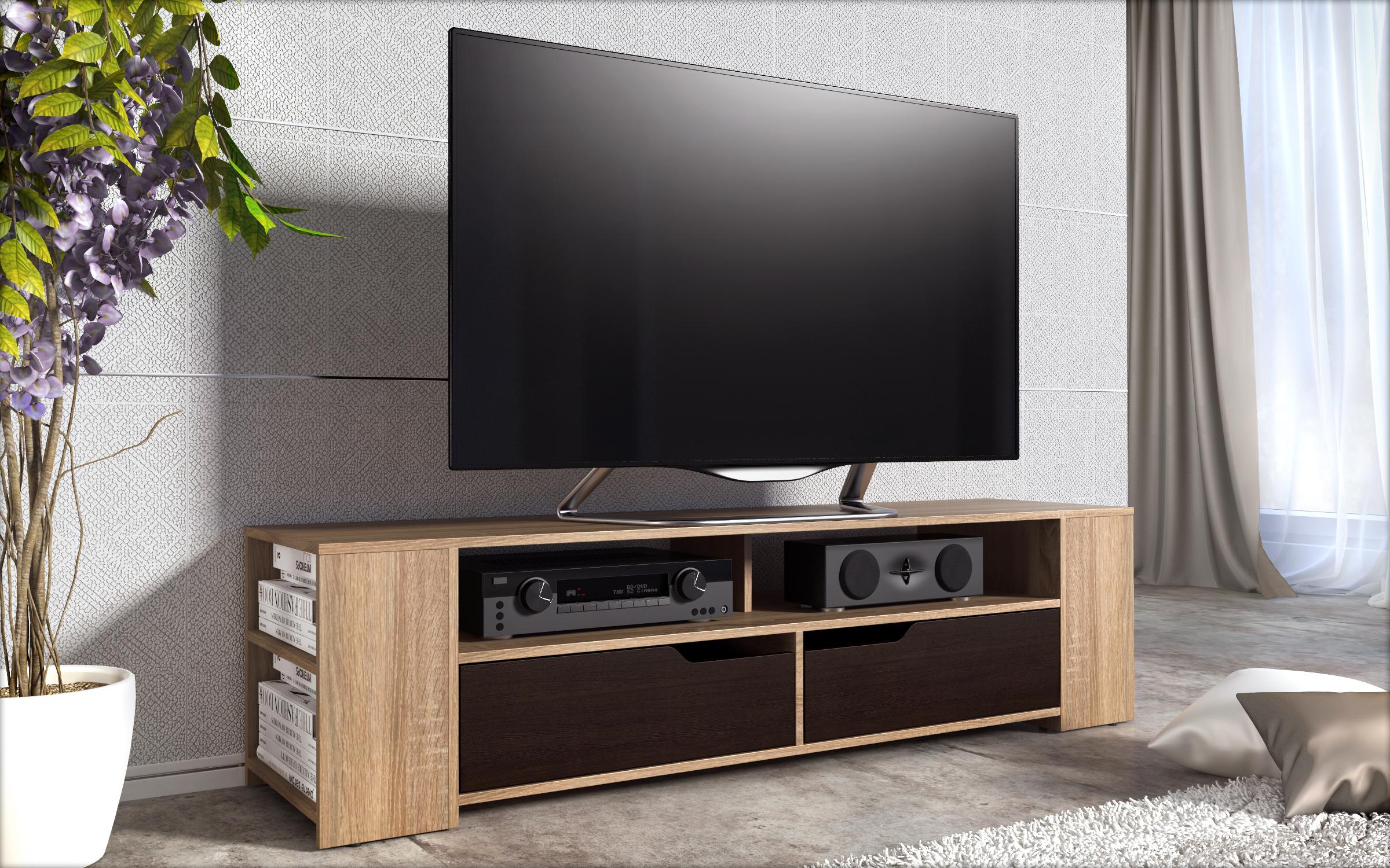 Modul TV Modesto, stejar sonoma + wenge  1