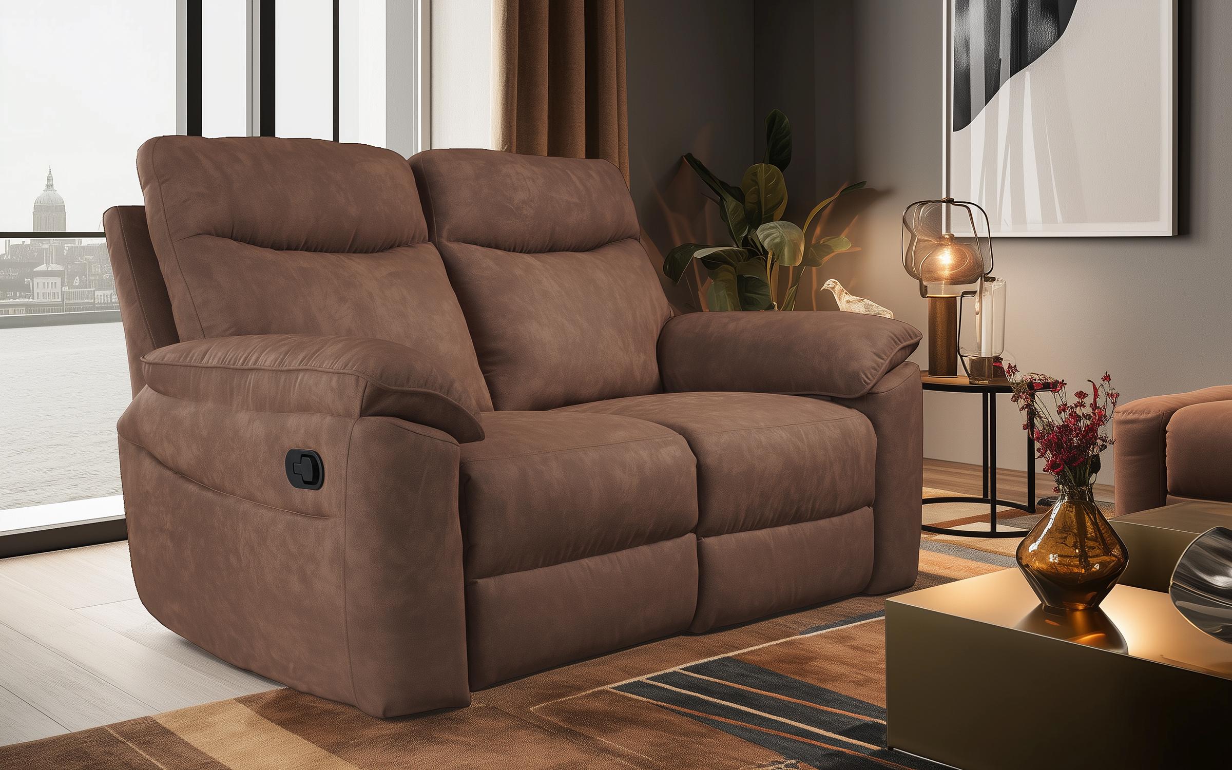 Recliner 2 locuri /mecanism manual/ Adesto, maro  1