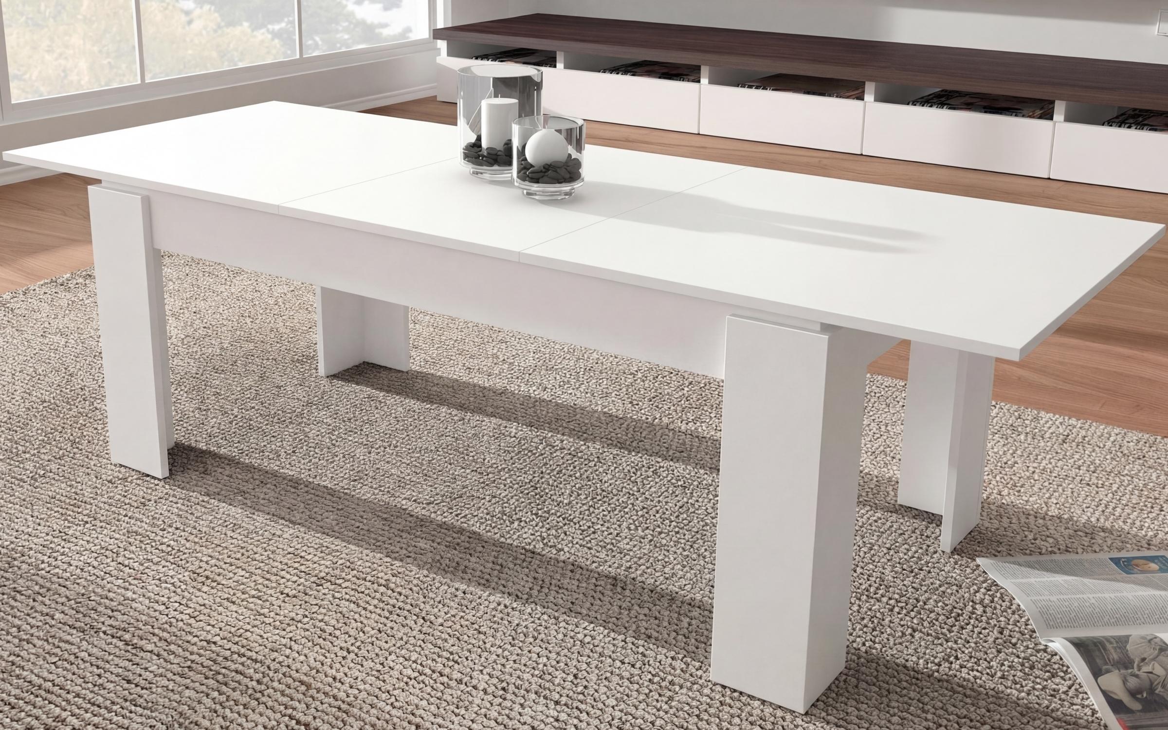Masuta de cafea /extensibila/ Vitara, alb mat  3