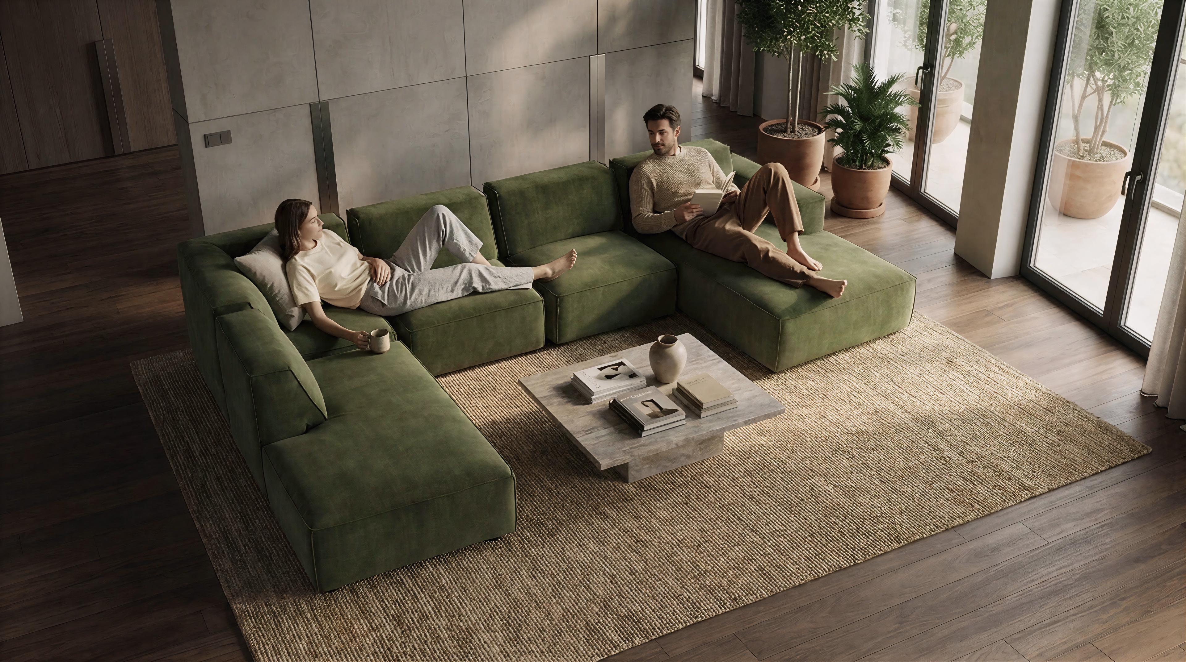 Canapea din coltar modular Verso, verde inchis  6