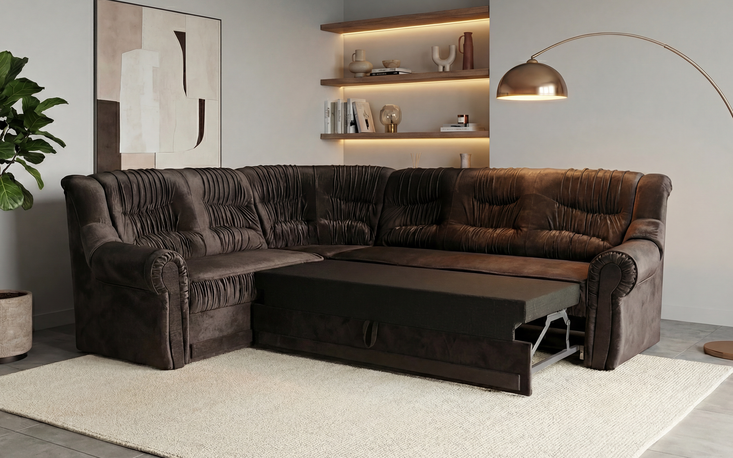 Coltar pentru living Imperial, maro inchis  3
