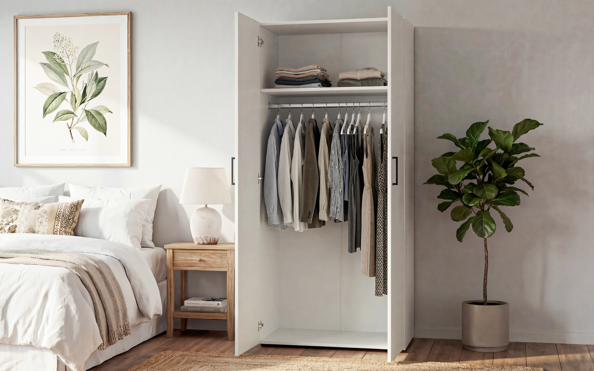 Dulap cu doua usi si bara Masimo Comfort 1, stejar sonoma  3