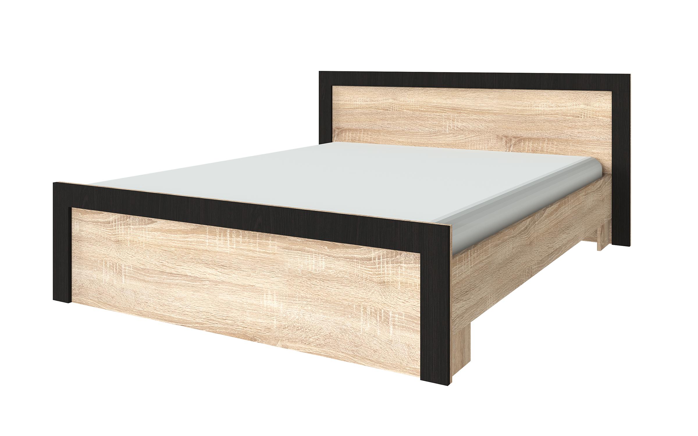 Pat dublu 160/200 Alote, stejar sonoma + wenge magia  2