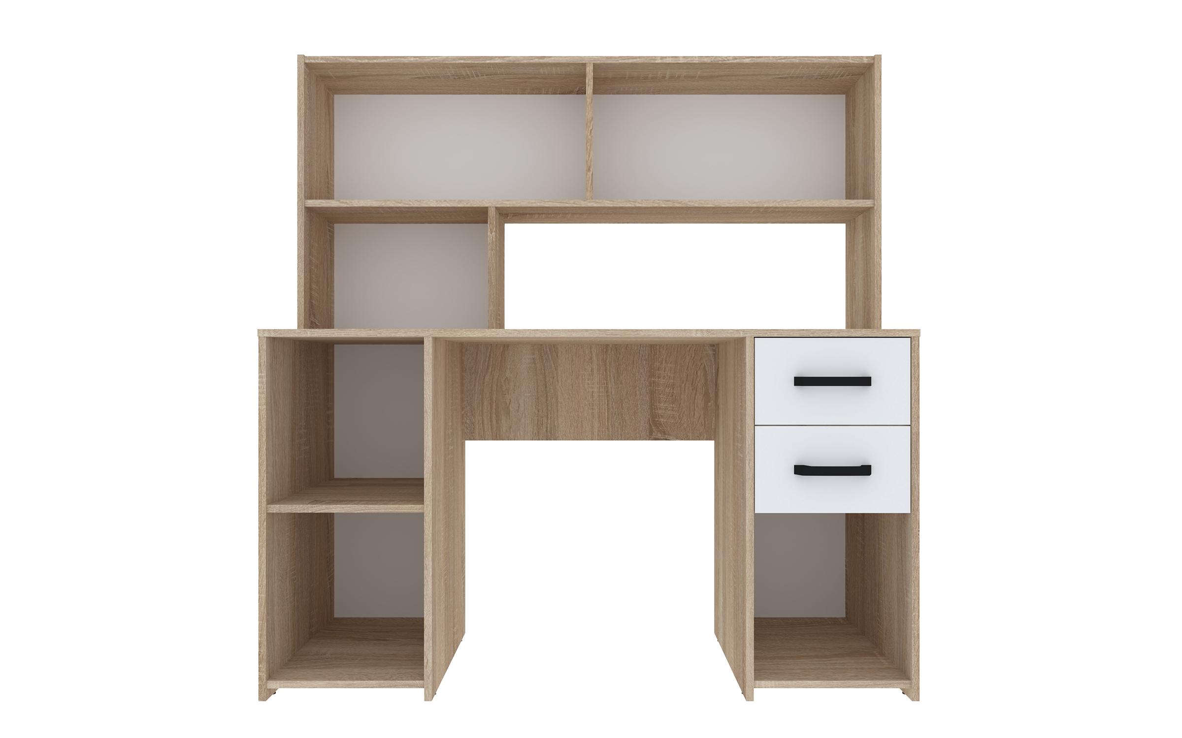 Birou + etajera Adria, stejar sonoma + alb  2