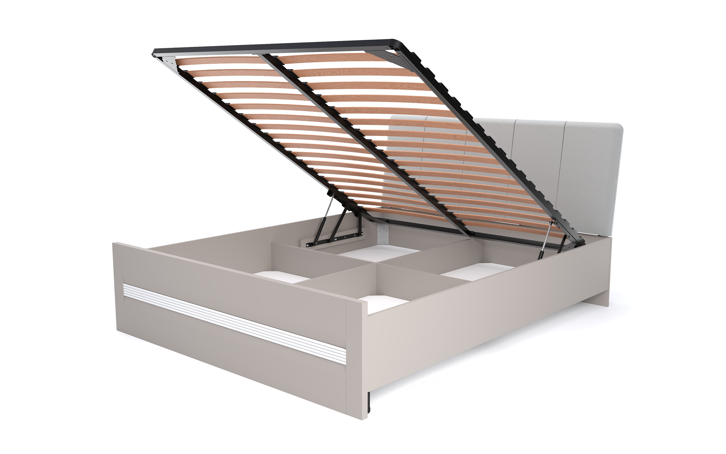 Pat dublu 160/200 + somiera Varis, casmir + alb  2