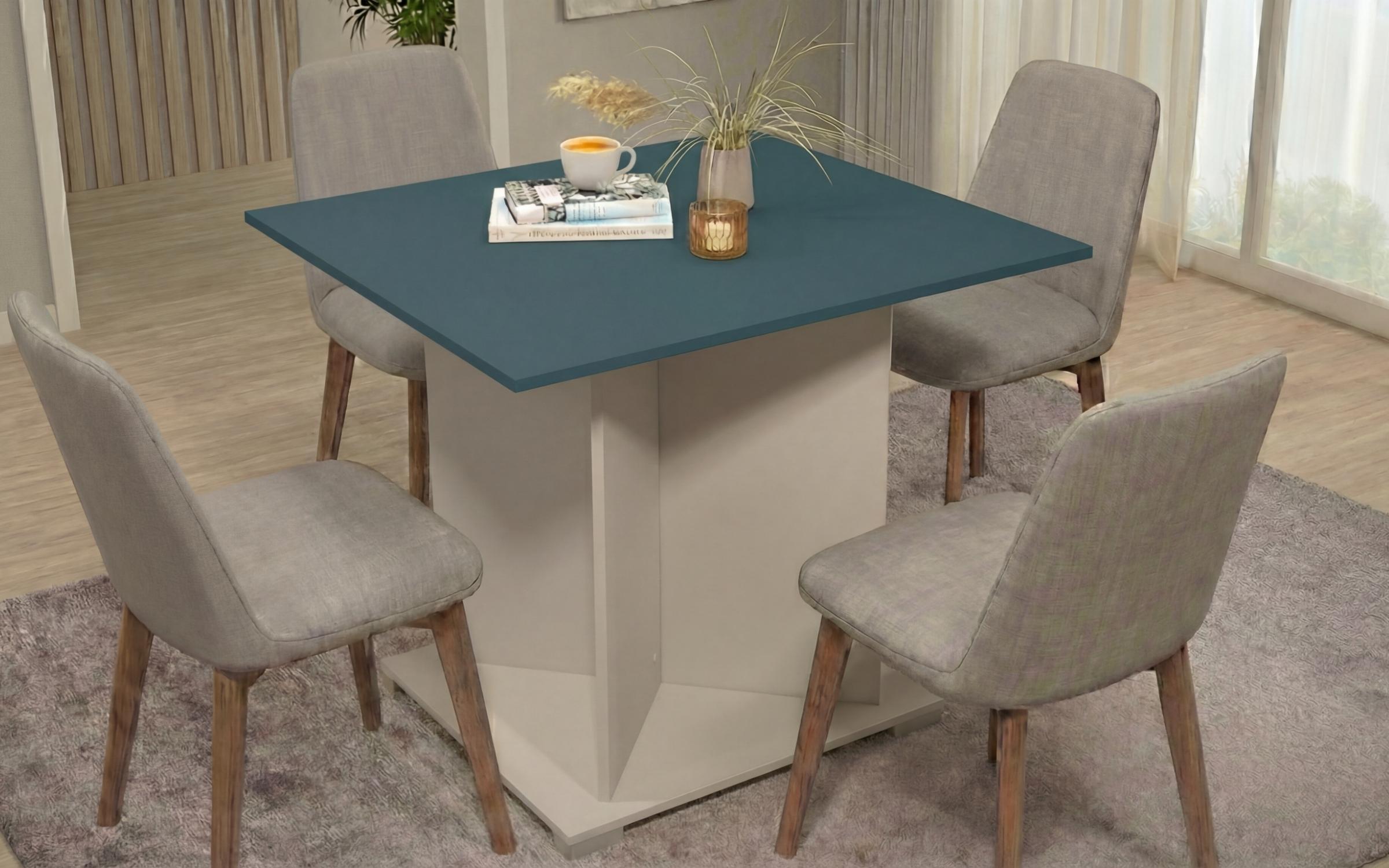 Bucatarie + masa dining Tifani + Aurea XL, shagreen alb + turcoaz + alb + nisipiu mat + petrol  4