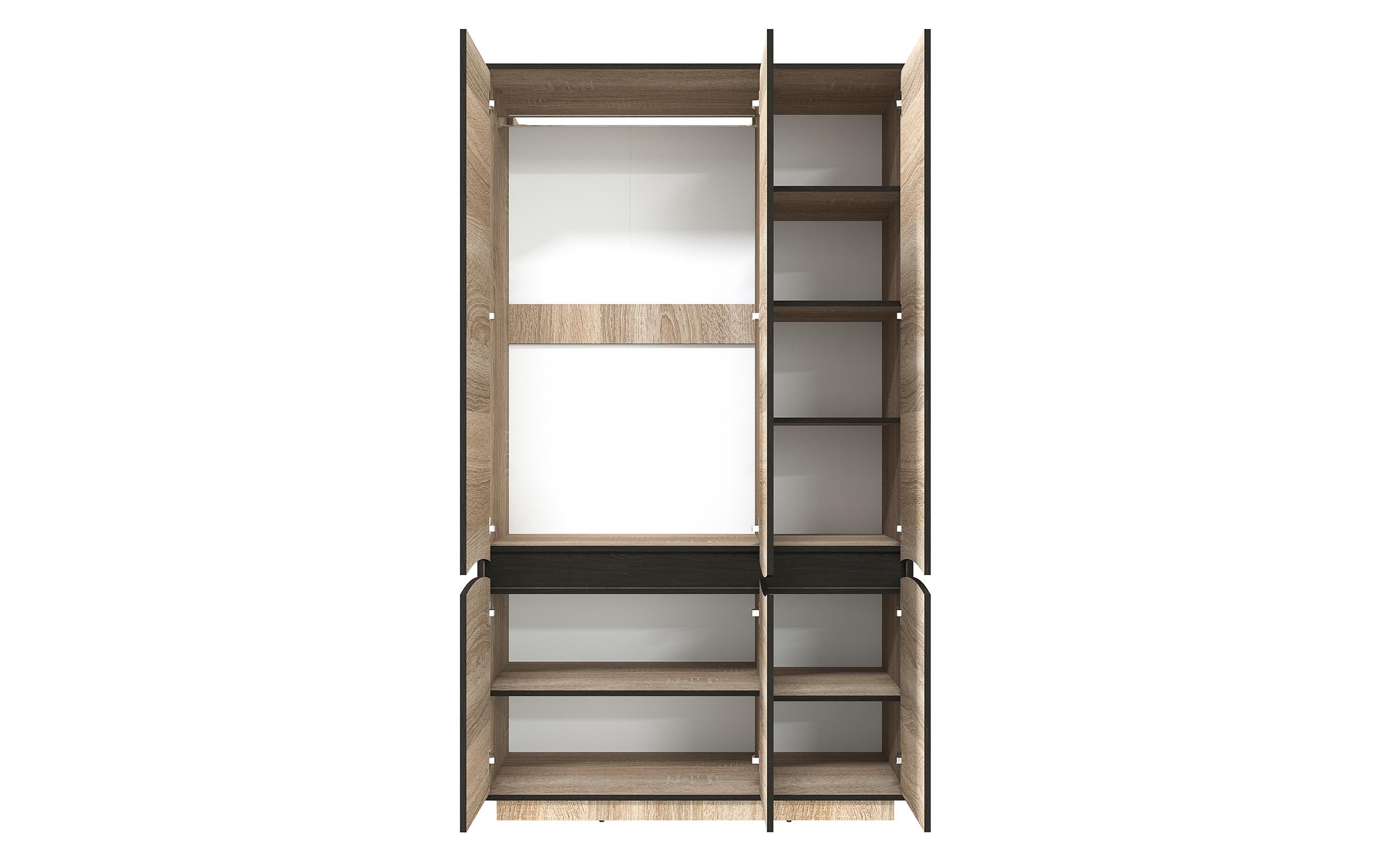 Dulap cu trei usi Viela 3 II, sonoma truffle + wenge magia  2