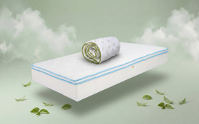 Set saltea 160/200 + pilota 200/220 Leo Pocket Memory + Green Tea thumb