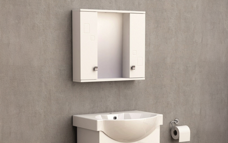 Dulap PVC pentru baie cu oglinda ICMC1034-60, alb  1