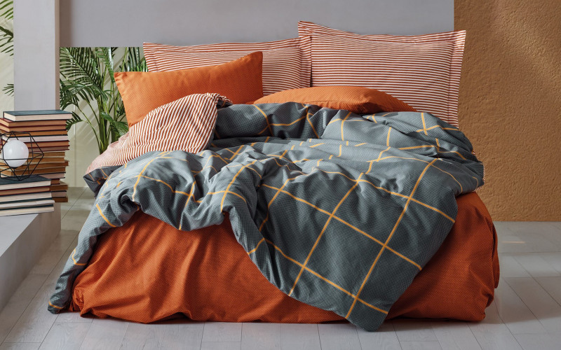 4 piese 200/220 cm; Ranforce 100 % Bumbac Lenjerie de pat Stark, multicolor  1