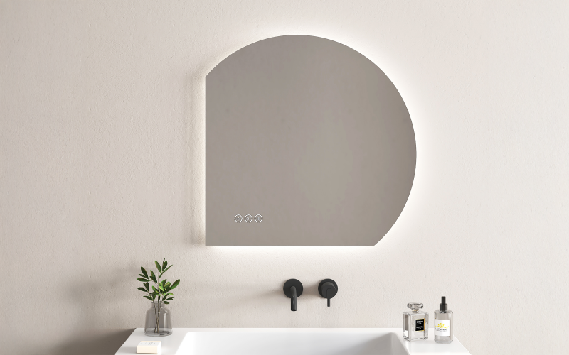 1966 Oglinda pentru baie cu iluminare LED, 80/80 сm  1