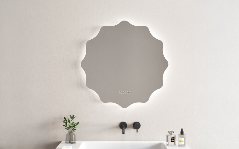 1967 Oglinda pentru baie cu iluminare LED, 80/80 сm  1