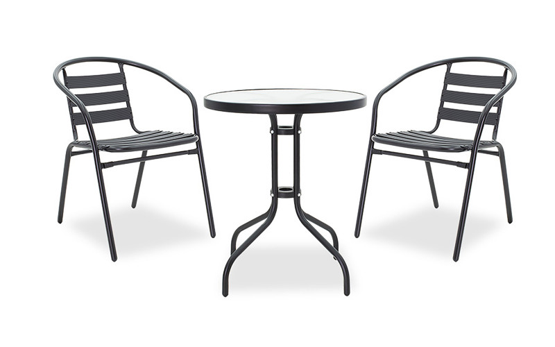 Set masa + 2 scaune Teid, negru  1