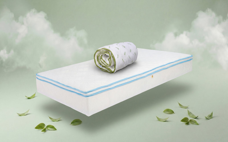 Set saltea 160/200 + pilota 200/220 Leo Pocket Memory + Green Tea,   1