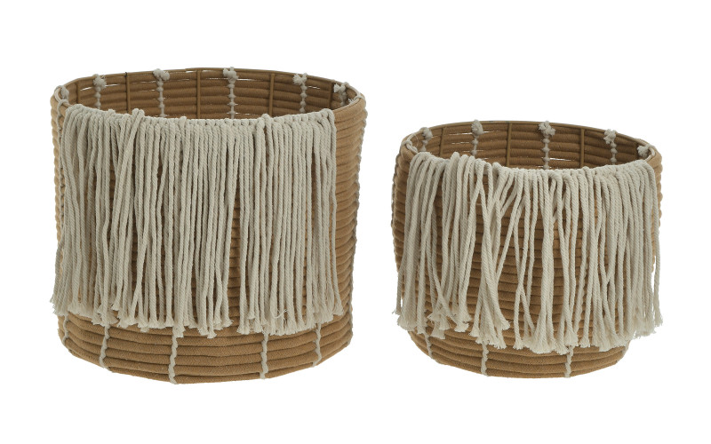 Set 2 cosuri Boho, gri deschis + natural  1