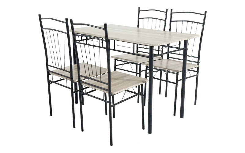 Set masa + scaune Reforia, gri + negru  1