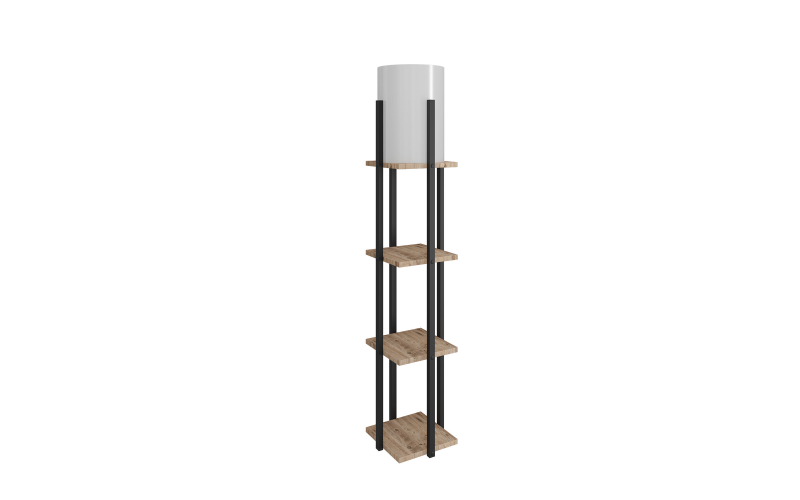 Tip bec: 1xE27/max 40W Lampa de podea, natural + negru  1