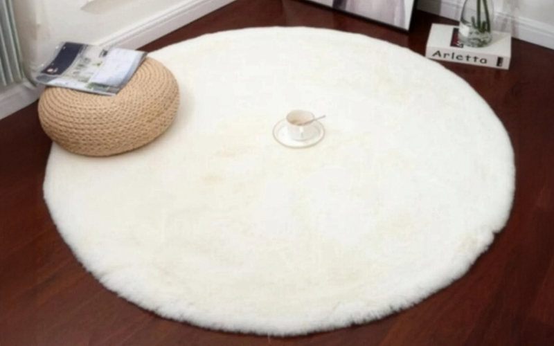Covor rotund 150/150 сm Cloud, alb  1